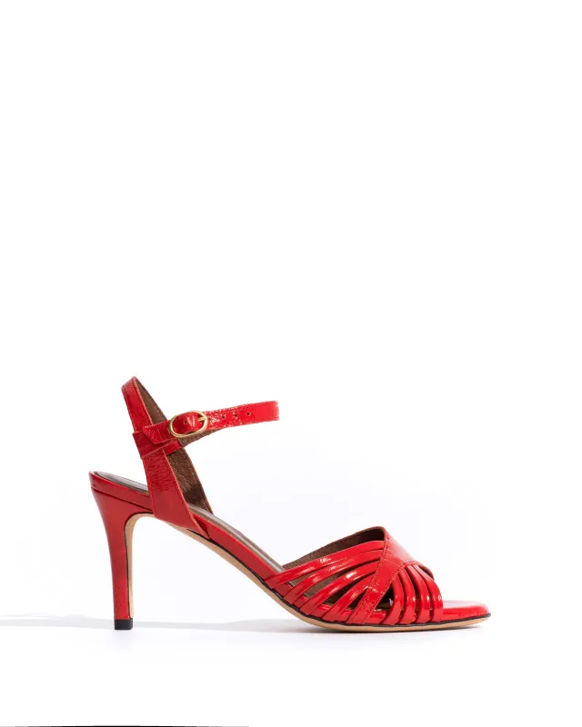 Hermine 75 Crinkled polished goat Scarlet sold by Anonymous Copenhagen