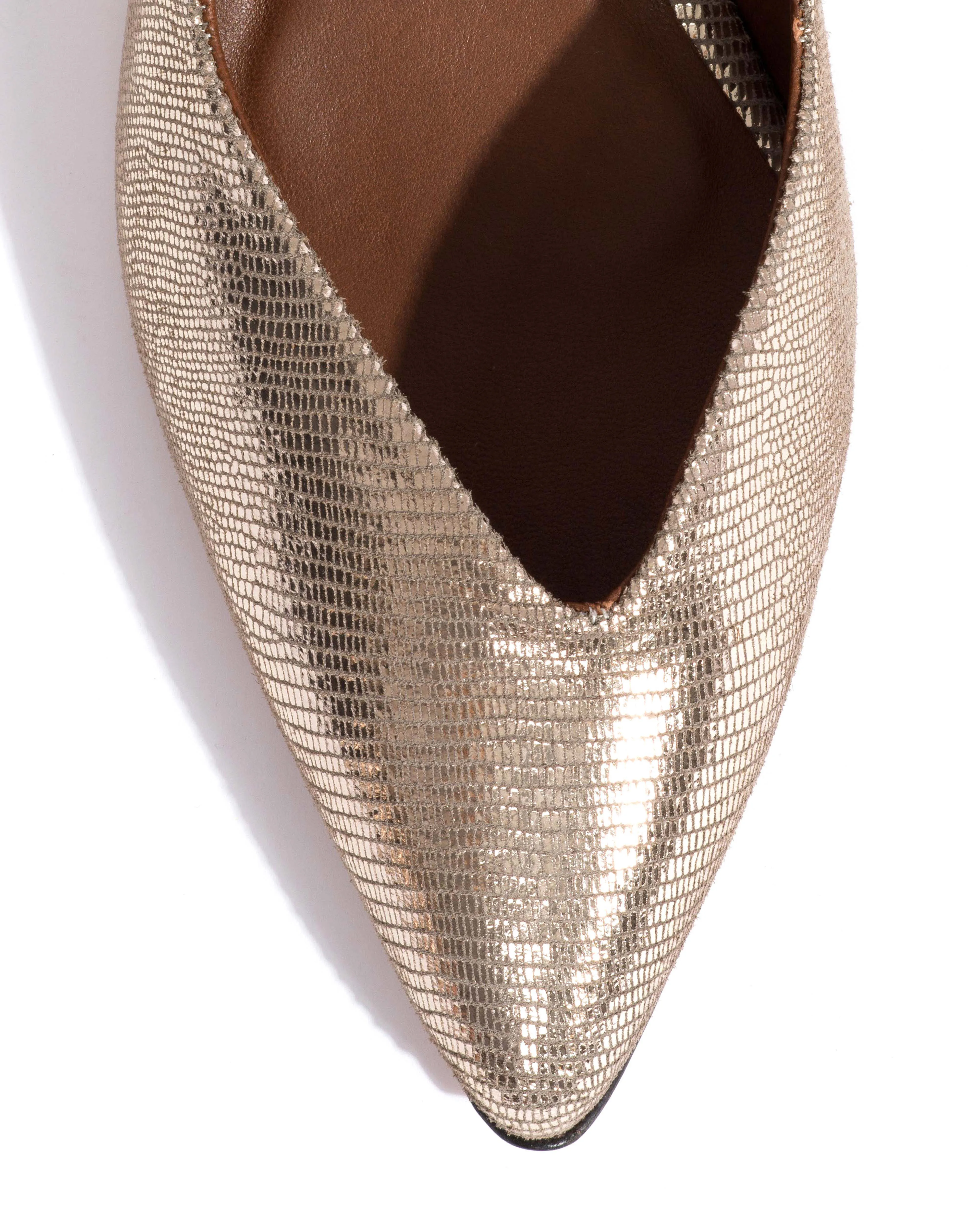 Trini 40 stiletto Lizard metallic goat Vintage champagne sold by Anonymous Copenhagen product image thumbnail 5