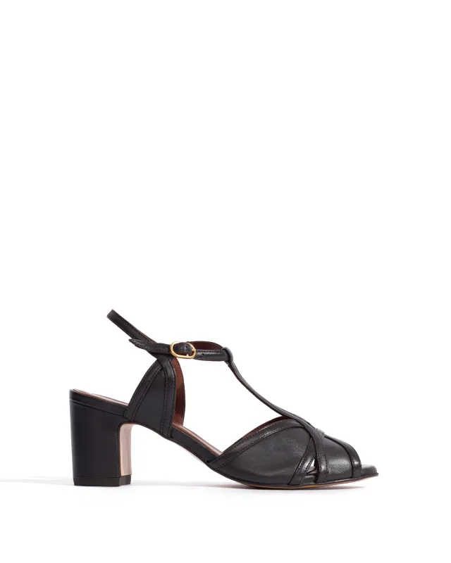 Therese 55 Shiny lamb Espresso brown sold by Anonymous Copenhagen