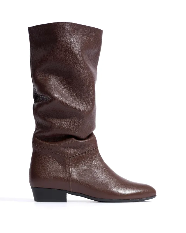 Jasmina 20 Pebbled soft calf & suede leather Chocolate sold by Anonymous Copenhagen