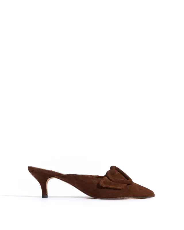 Shila 50 kitten Calf suede Chocolate sold by Anonymous Copenhagen