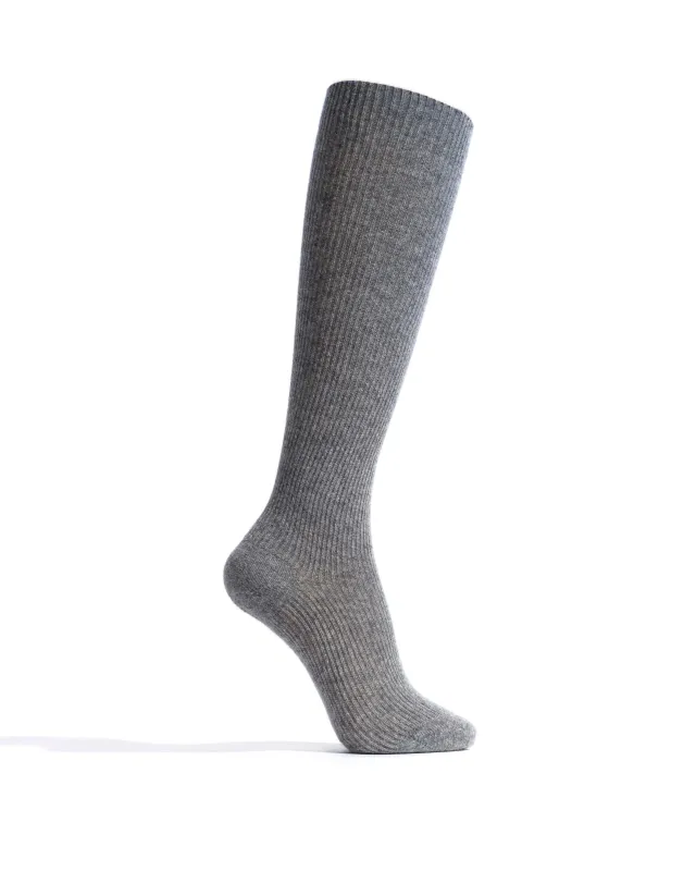 Lanai knee-high cashmere socks 70% wool 30% cashmere Light grey sold by Anonymous Copenhagen