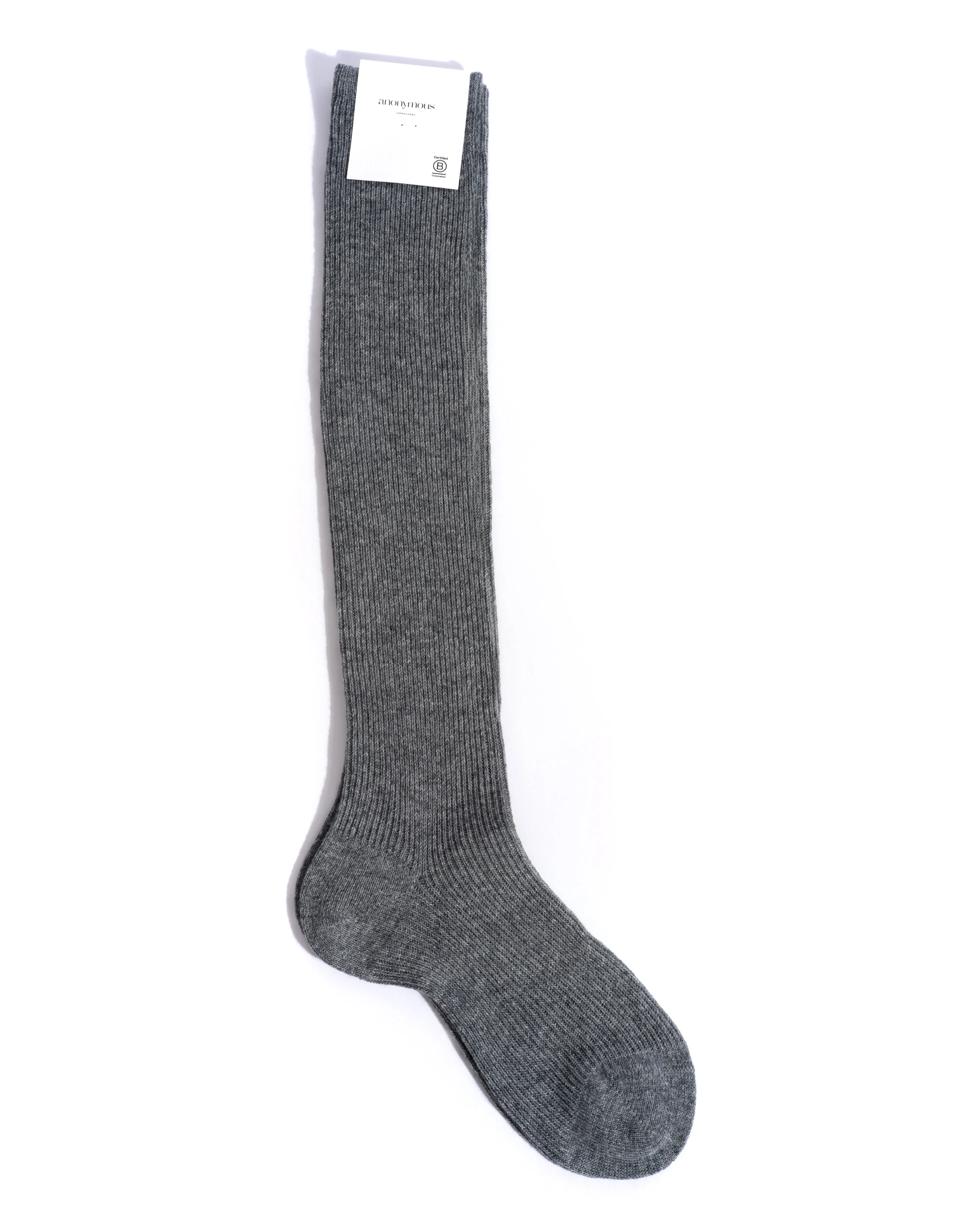 Lanai knee-high cashmere socks 70% wool 30% cashmere Light grey sold by Anonymous Copenhagen product image thumbnail 5