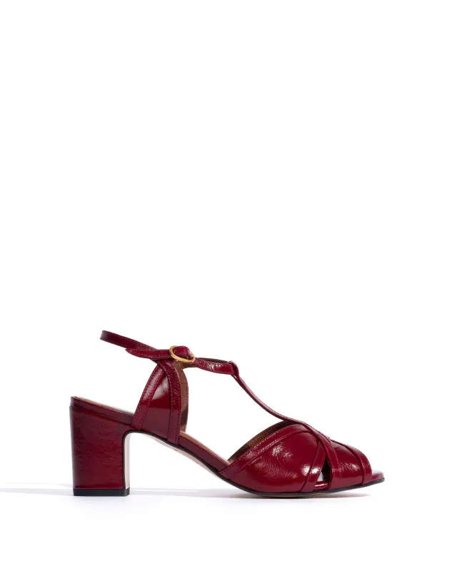 Therese 55 block Crinkled polished goat Pomegranate sold by Anonymous Copenhagen