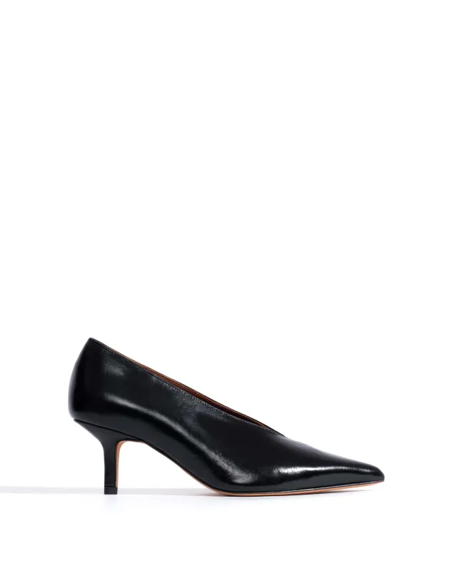 Phia 55 pin Crinkled polished goat Black sold by Anonymous Copenhagen