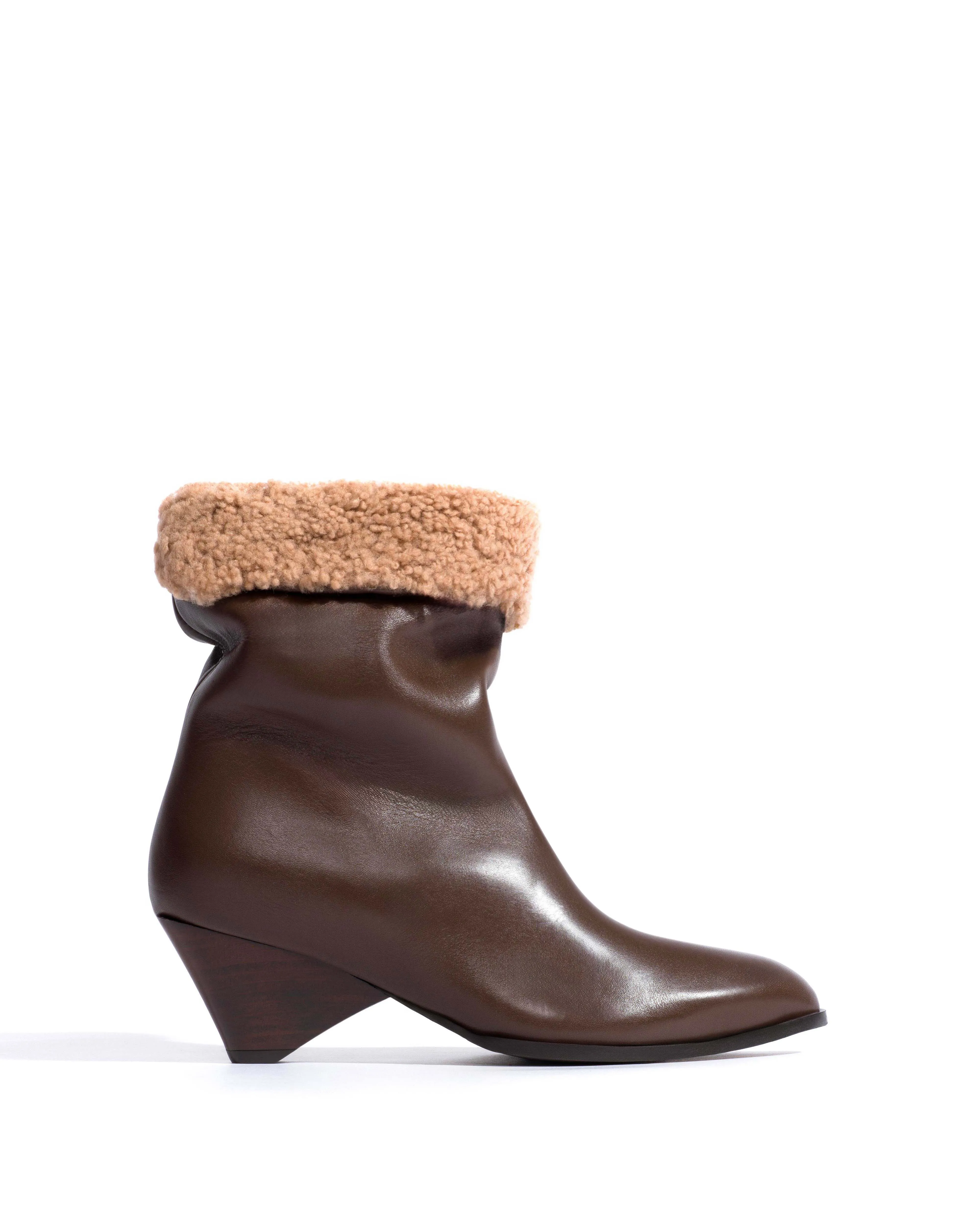 Vully 50 triangle lamb shearling Soft calf Dark taupe sold by Anonymous Copenhagen