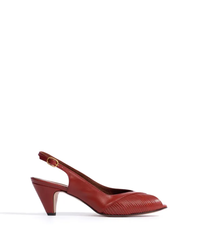 Cassandra 50 stiletto Shiny lamb Terracotta sold by Anonymous Copenhagen