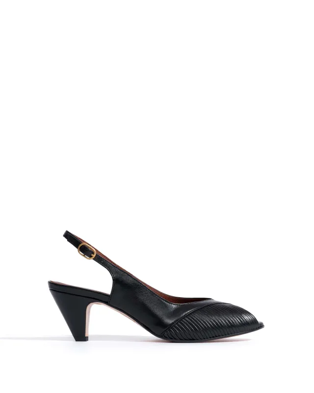 Cassandra 50 stiletto Shiny lamb Black sold by Anonymous Copenhagen