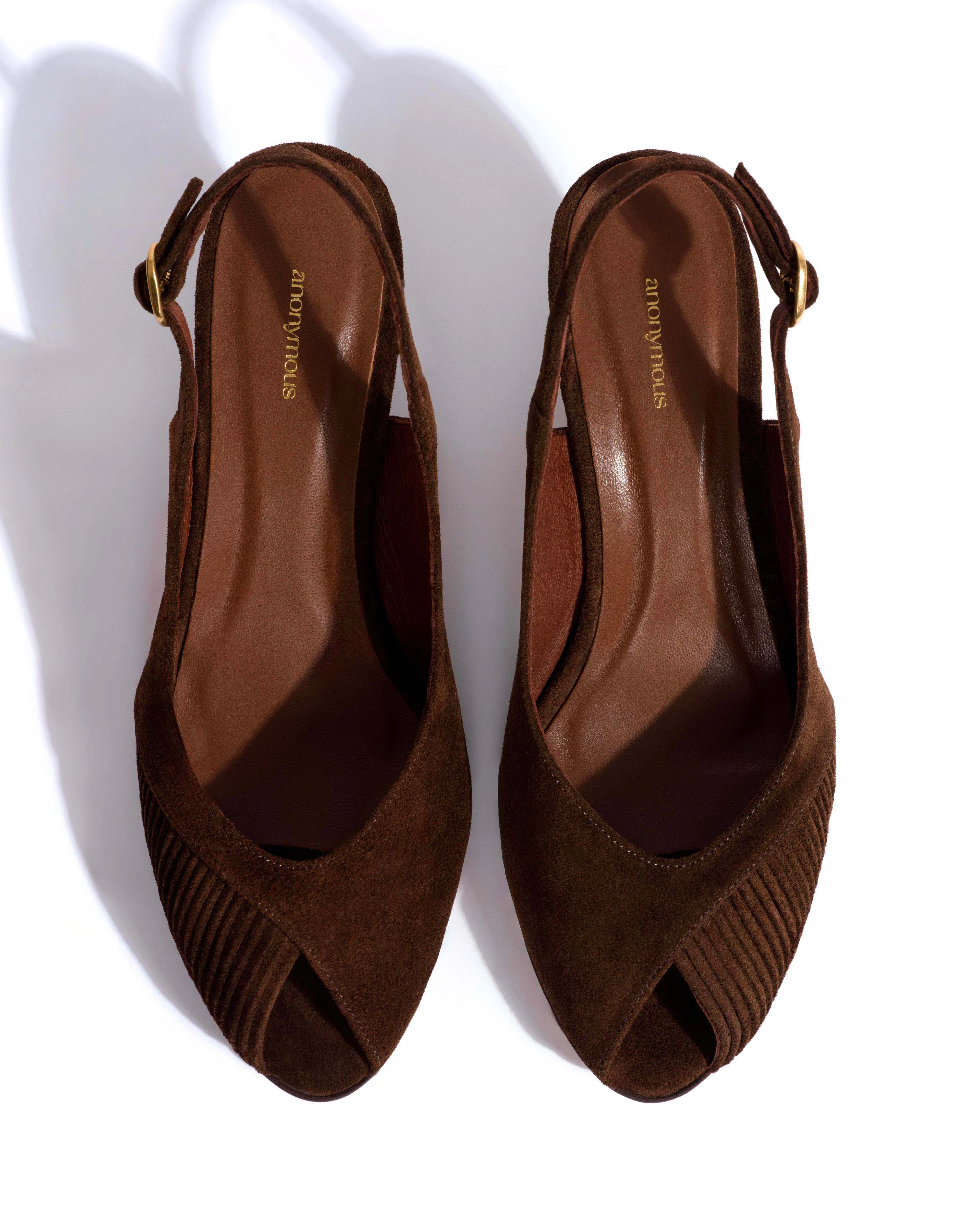 Cassandra 50 stiletto Calf suede Chocolate sold by Anonymous Copenhagen product image thumbnail 4