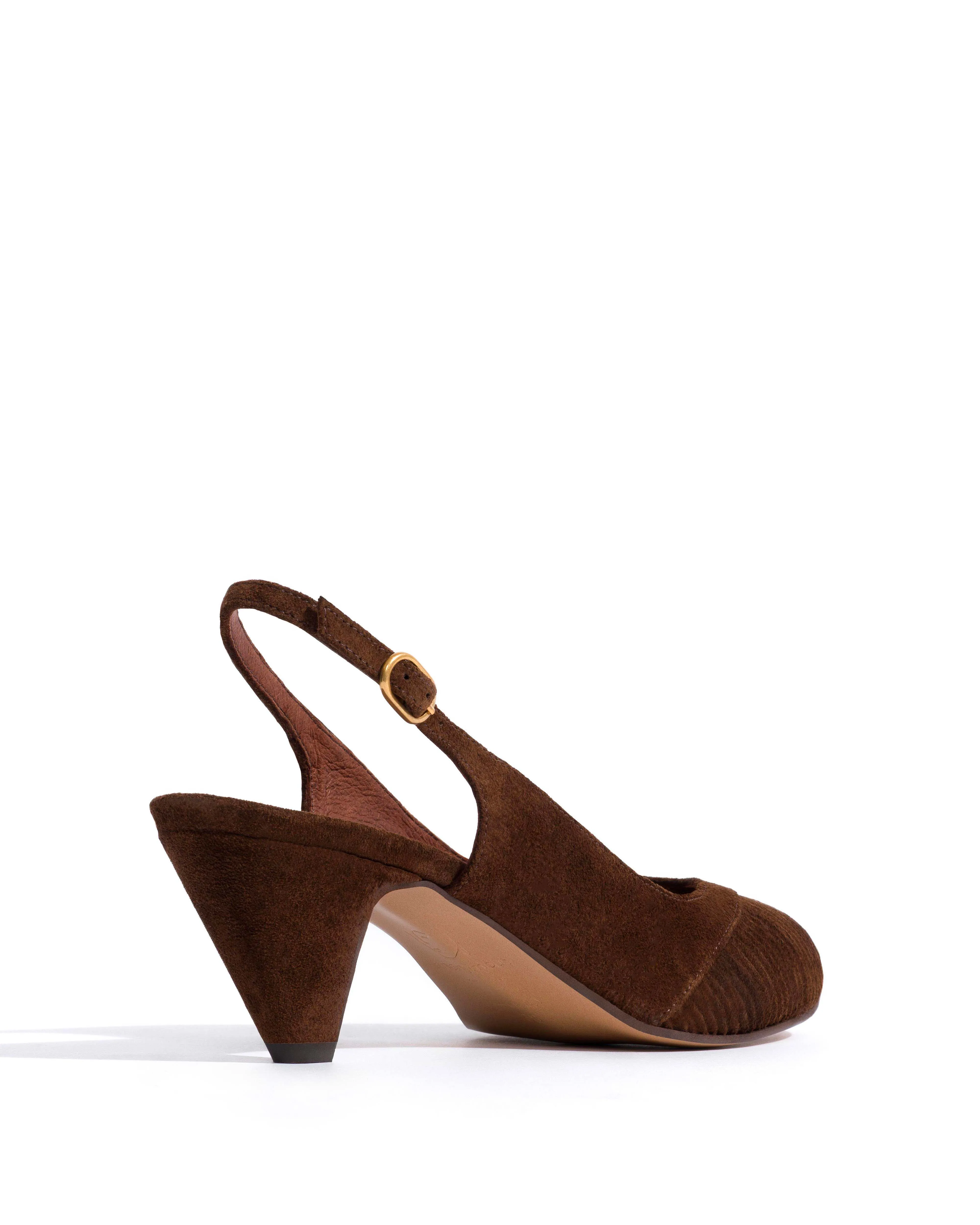 Cassandra 50 stiletto Calf suede Chocolate sold by Anonymous Copenhagen product image thumbnail 3
