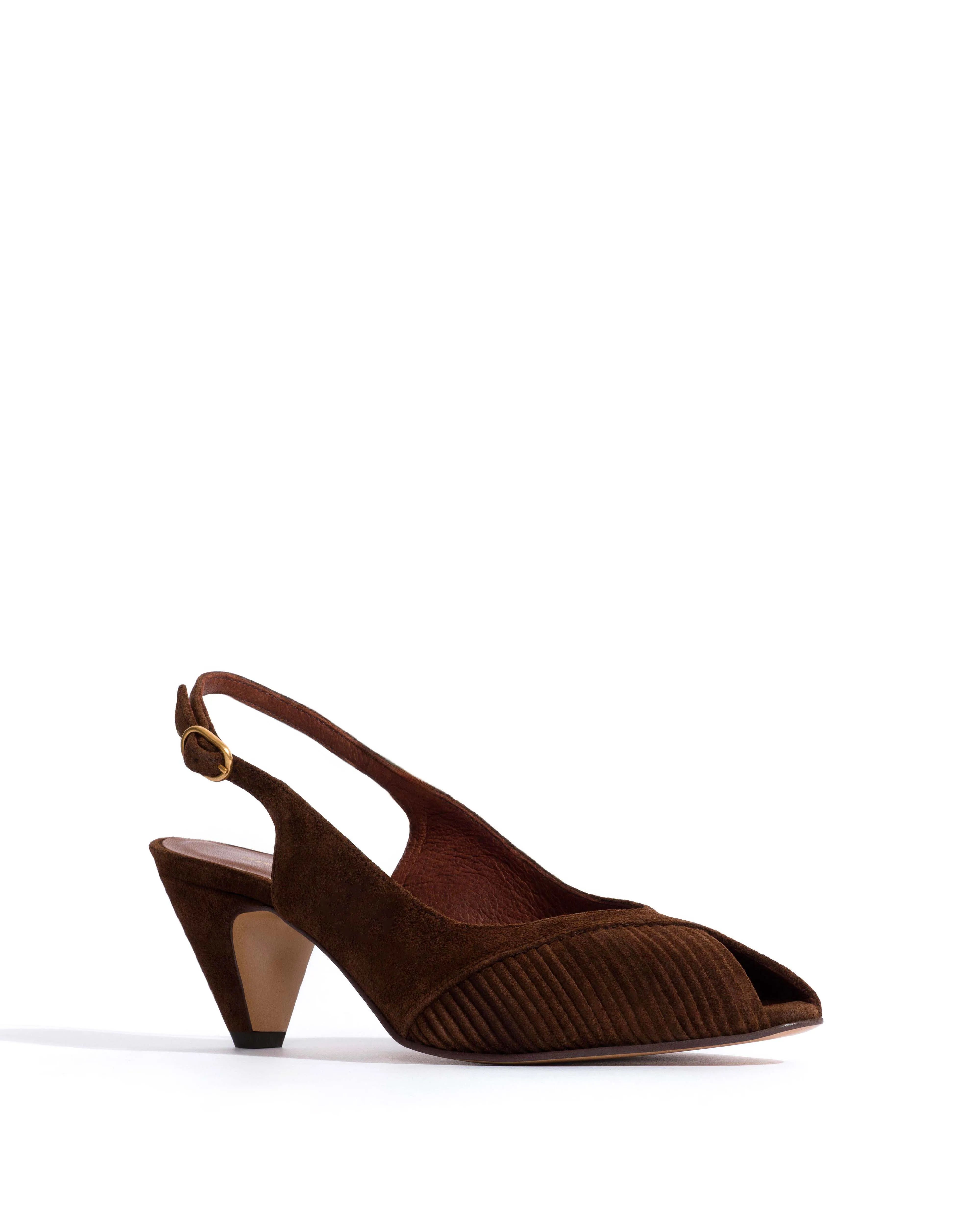 Cassandra 50 stiletto Calf suede Chocolate sold by Anonymous Copenhagen product image thumbnail 2