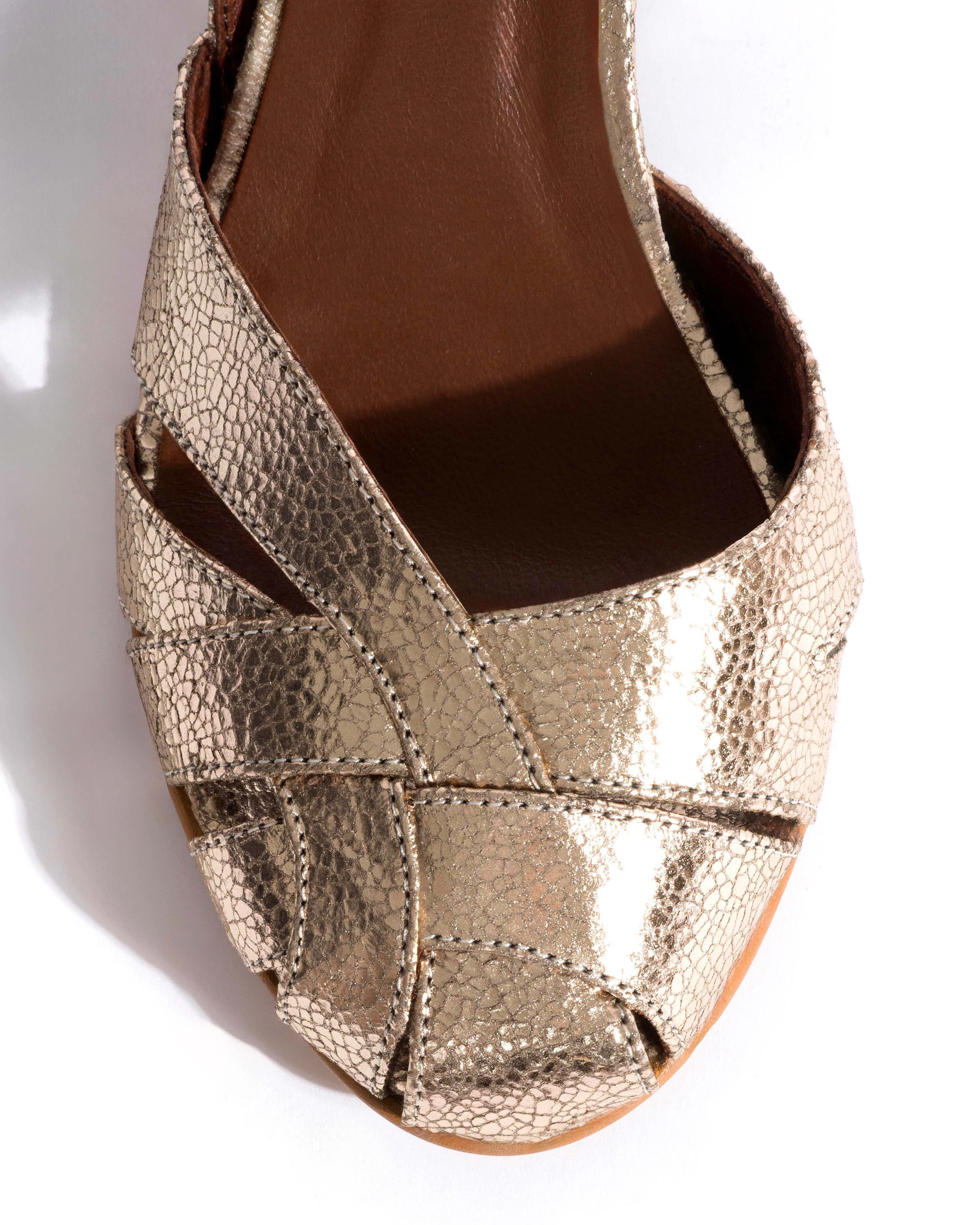 Banie 50 stiletto Crackled metallic goat Vintage champagne sold by Anonymous Copenhagen product image thumbnail 5