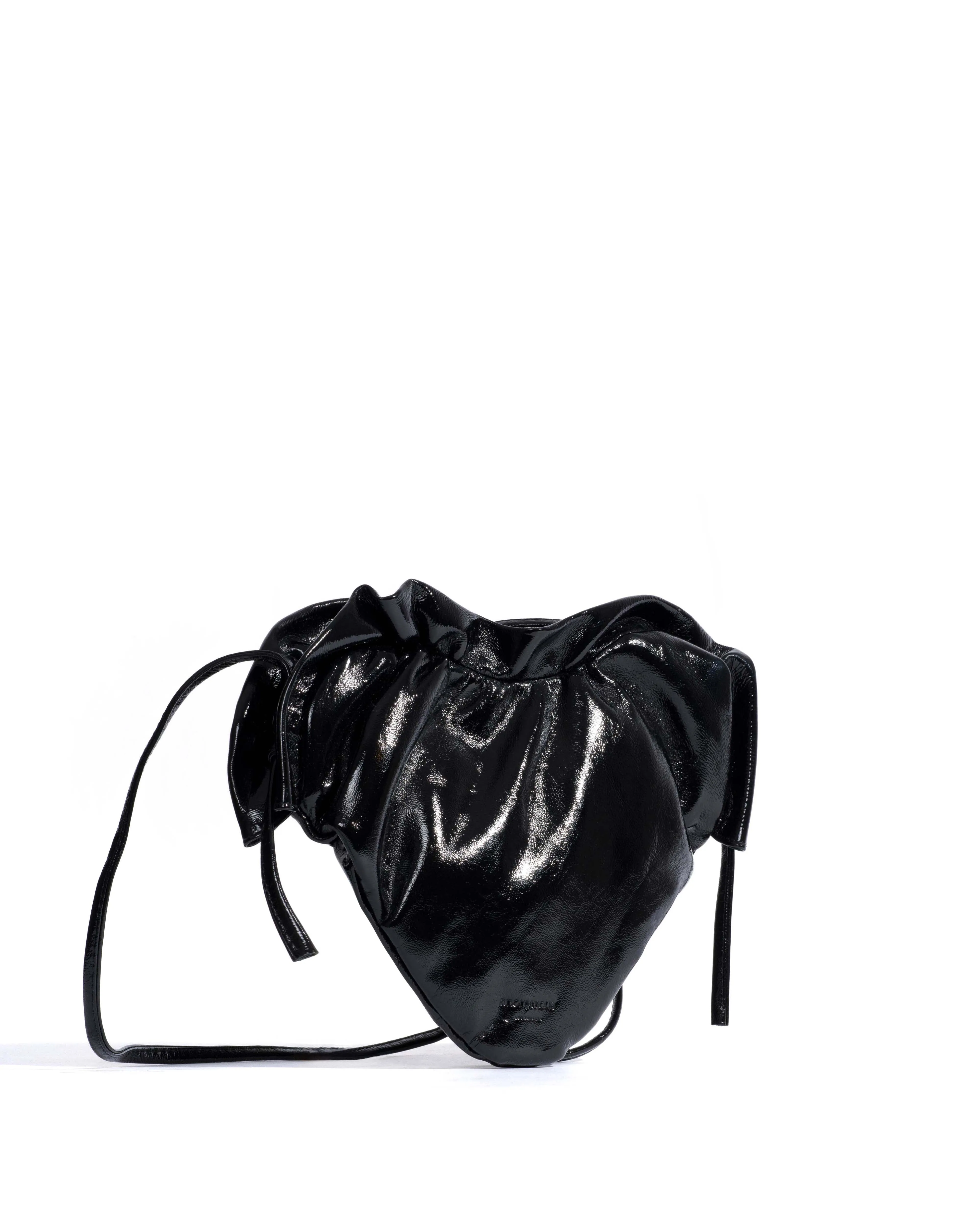 Zally heart bag Crinkled polished goat Black sold by Anonymous Copenhagen product image thumbnail 2