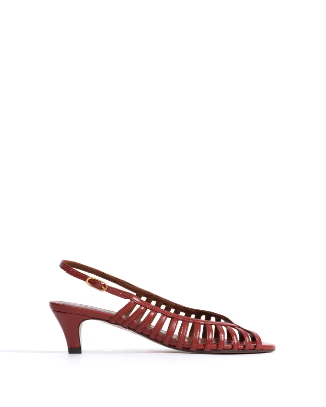 Carminho 40 stiletto Shiny lamb Terracotta sold by Anonymous Copenhagen