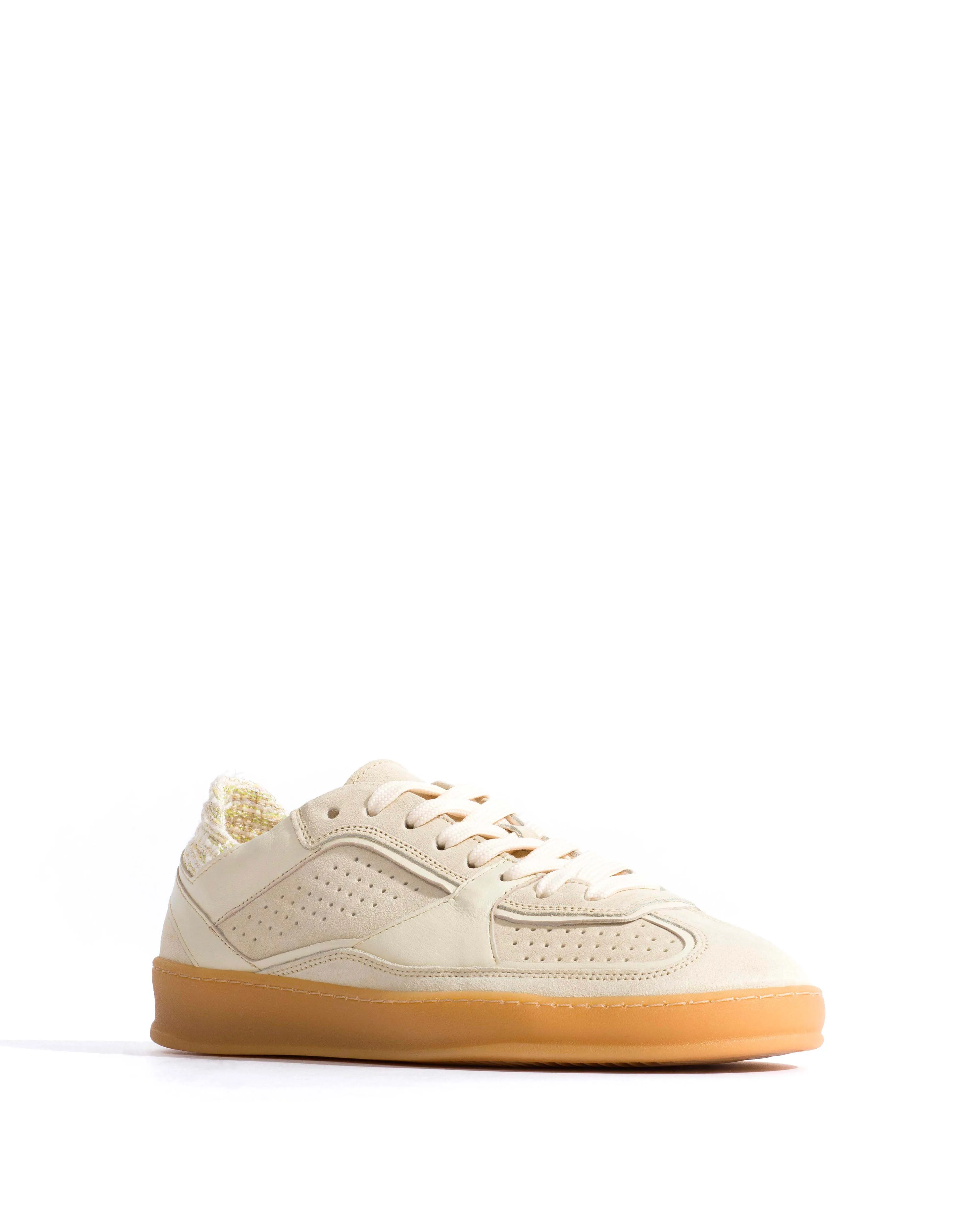 Dabbie Calf suede & sleek leather & boucle Antique white & white sand & pineapple ice sold by Anonymous Copenhagen product image thumbnail 2