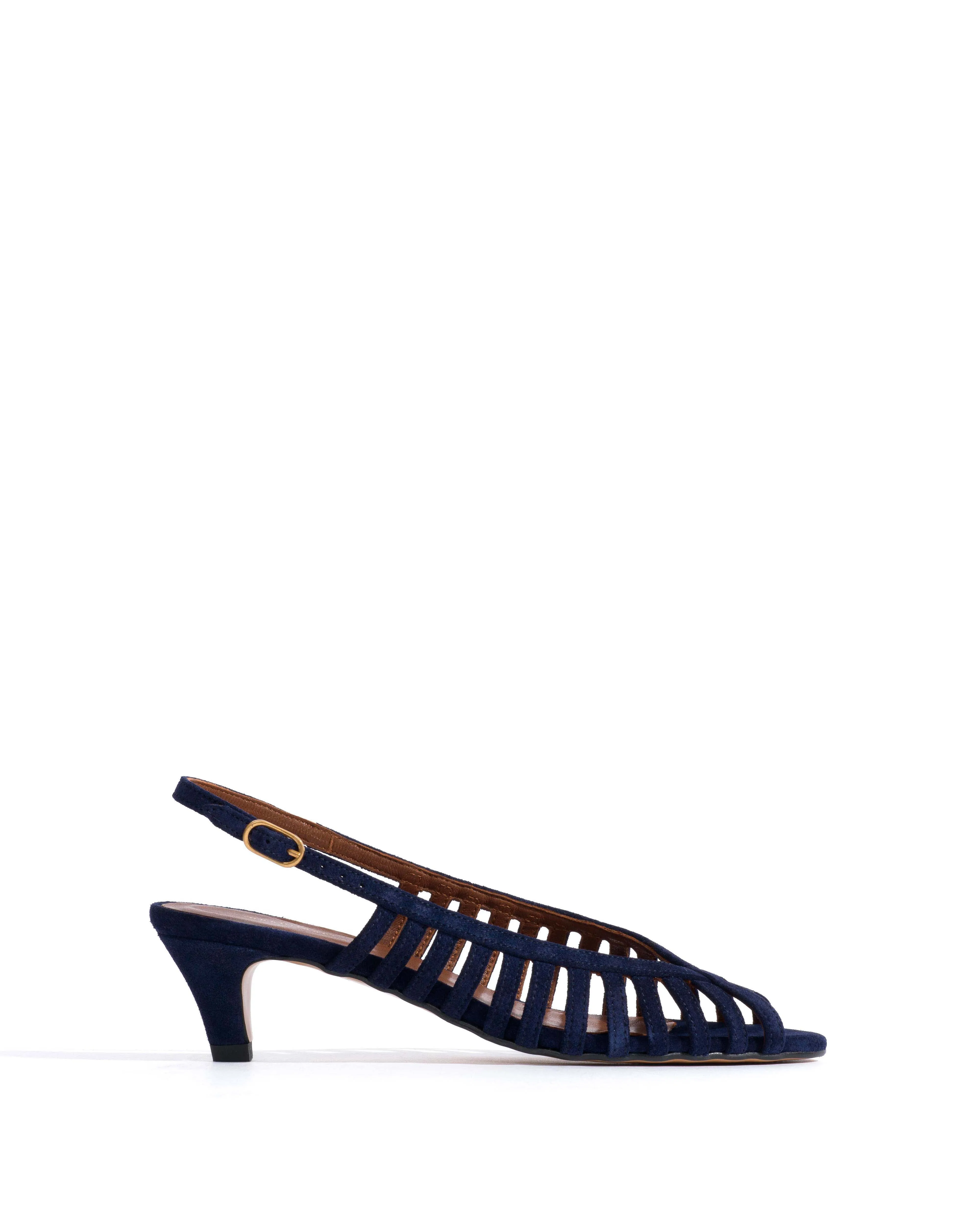 Carminho 40 stiletto Calf suede Ink blue sold by Anonymous Copenhagen