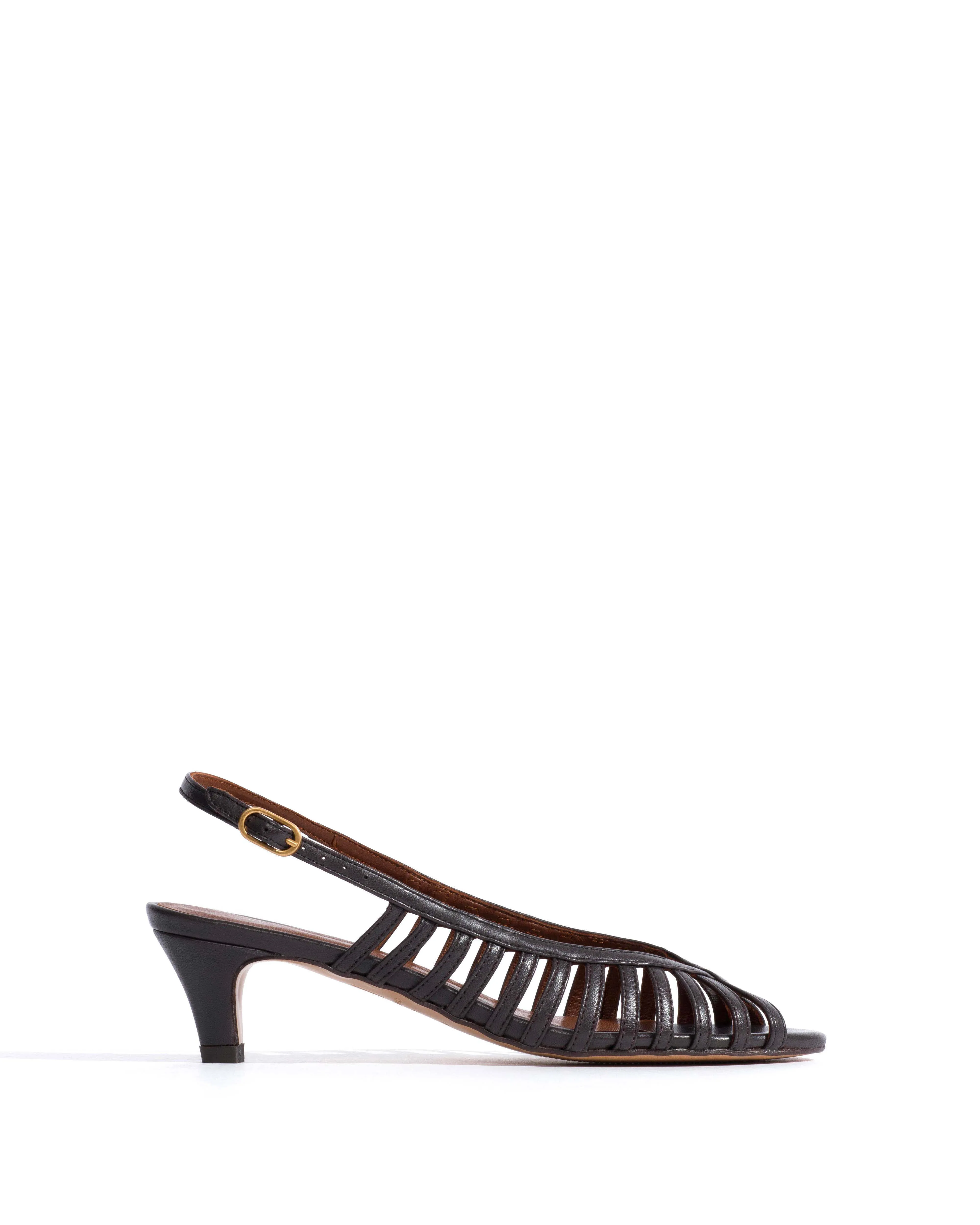 Carminho 40 stiletto Shiny lamb Espresso brown sold by Anonymous Copenhagen