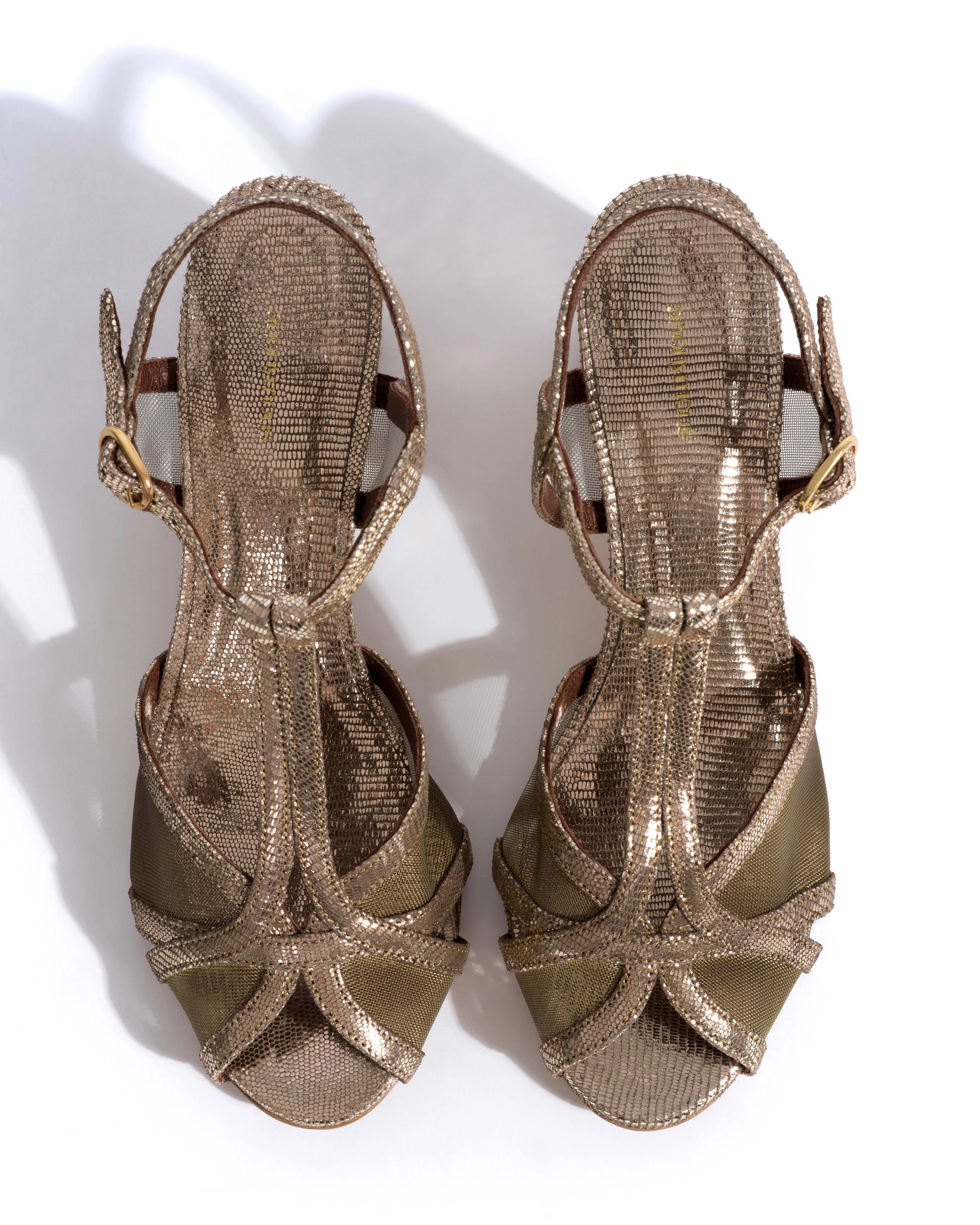 Therese 55 block mesh Lizard metallic goat & mesh Vintage champagne & gold sold by Anonymous Copenhagen product image thumbnail 4