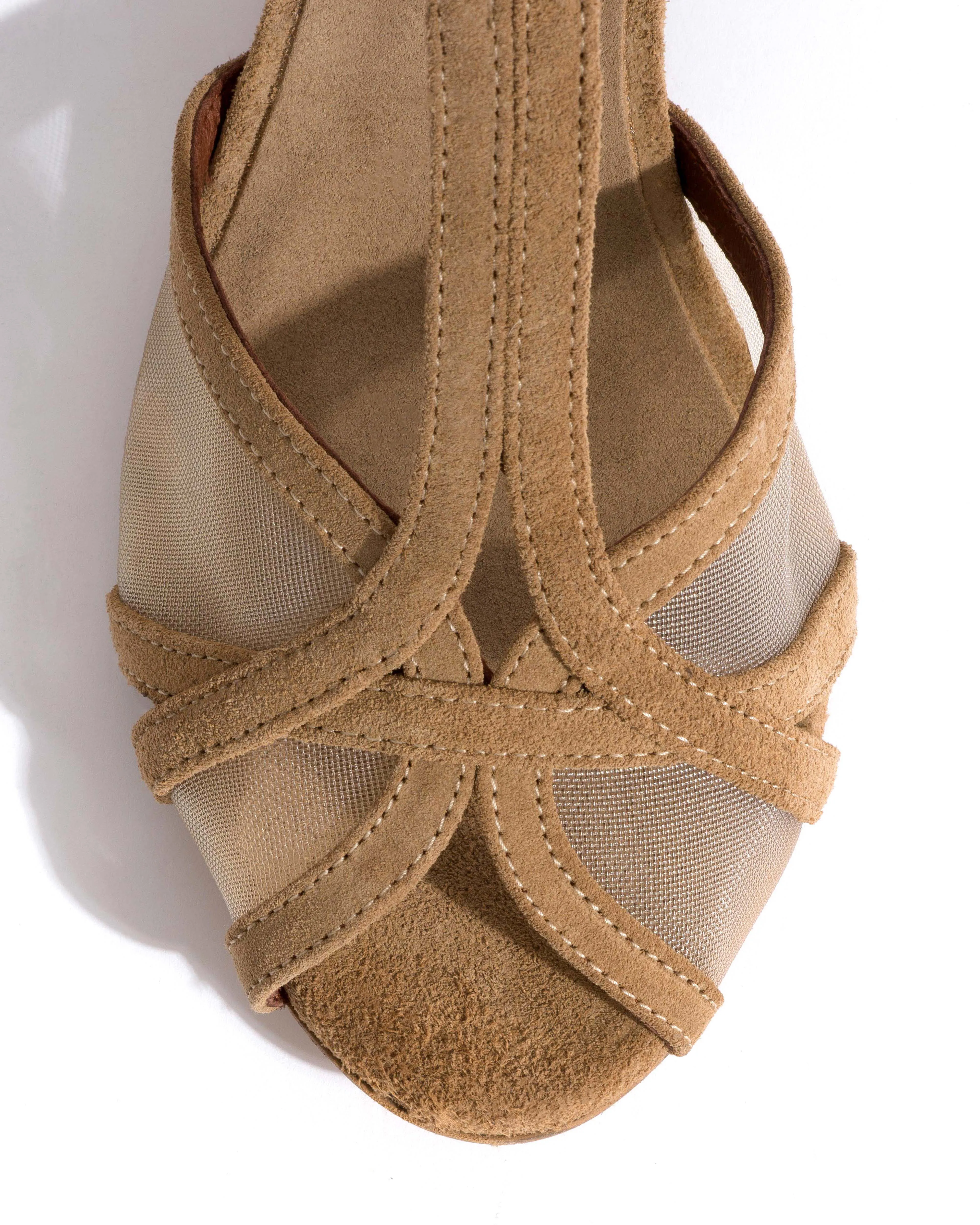 Therese 55 block mesh Calf suede & mesh Scirocco & caramel sold by Anonymous Copenhagen product image thumbnail 5