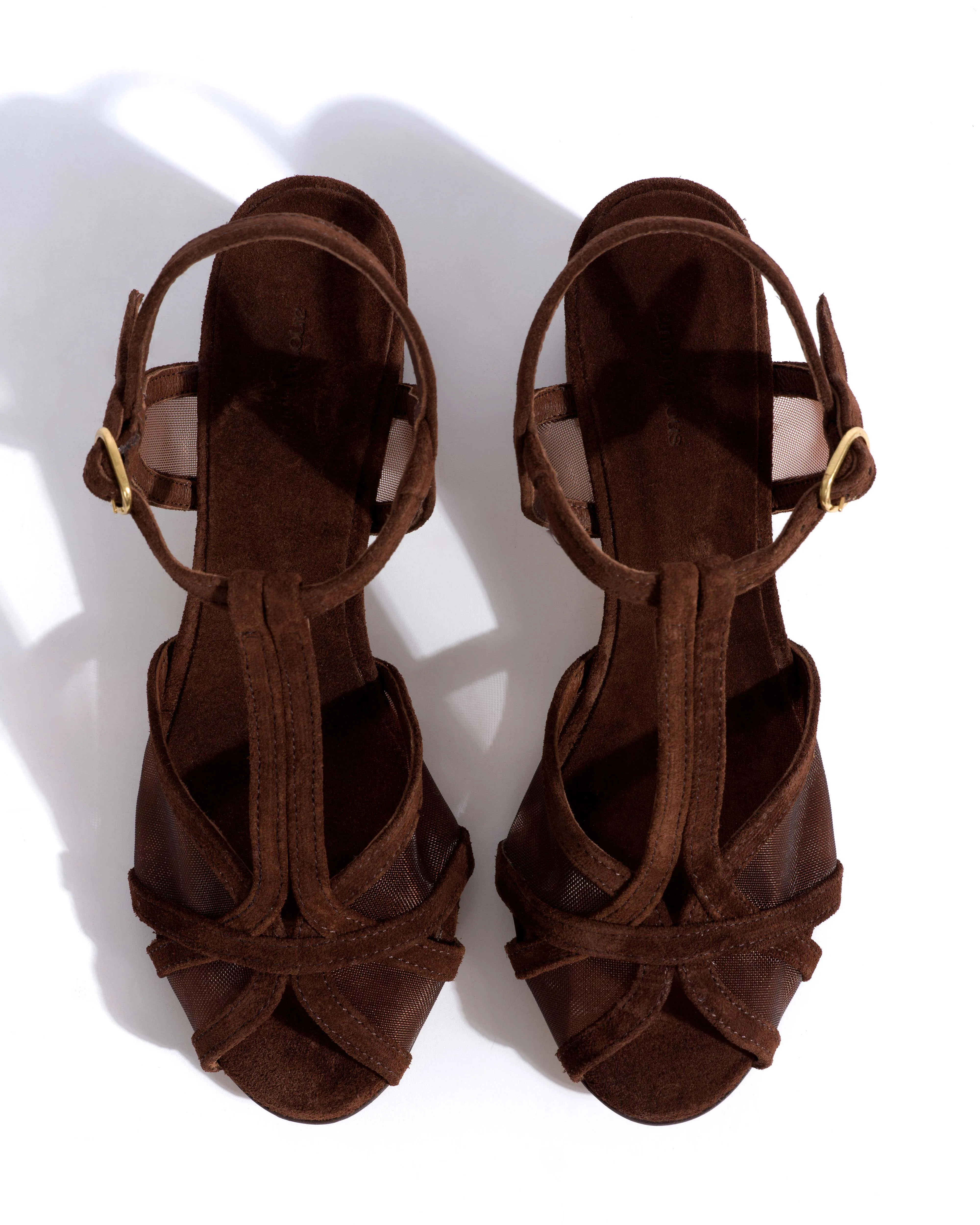 Therese 55 mesh Calf suede & mesh Chocolate sold by Anonymous Copenhagen product image thumbnail 4