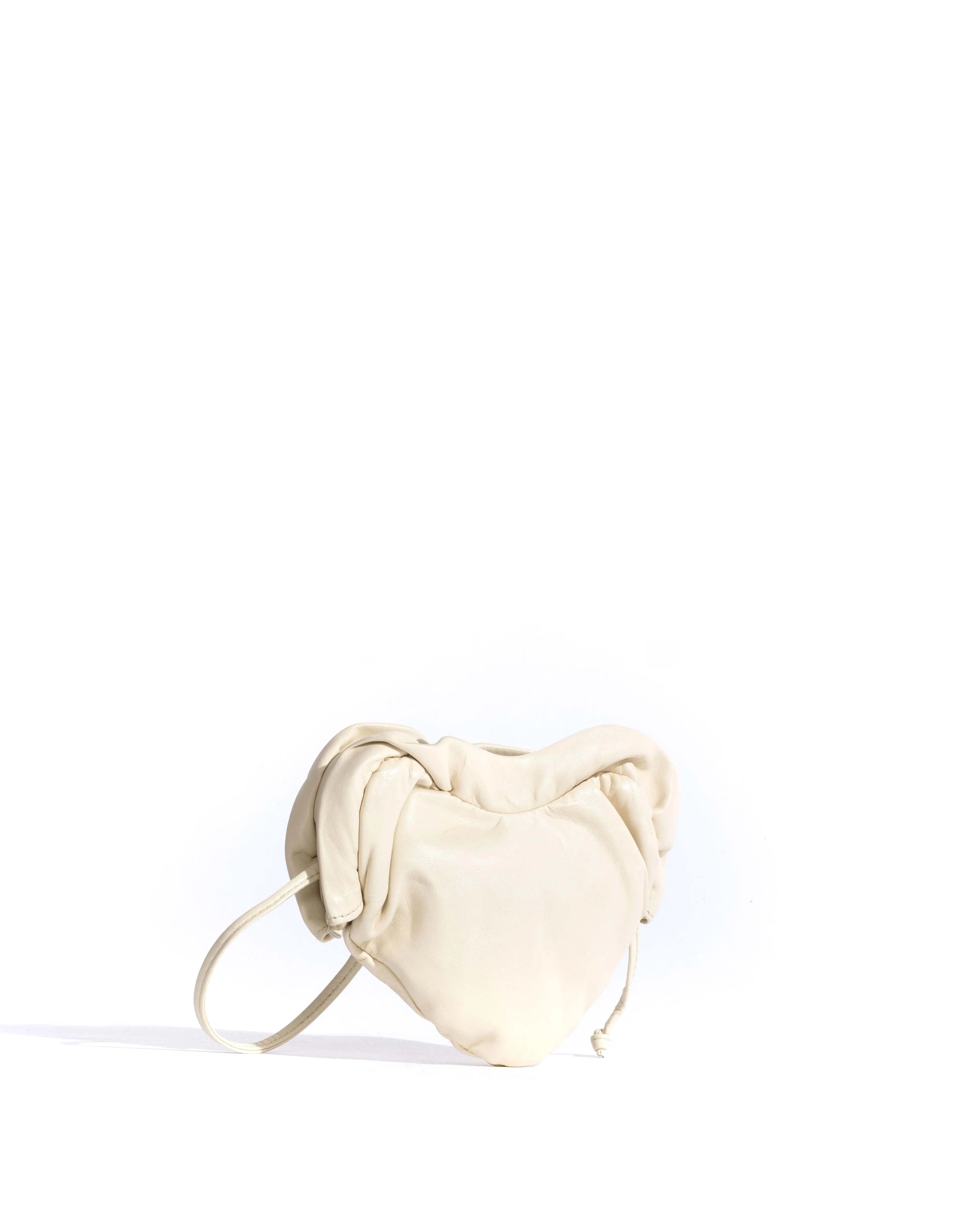 Zally petite heart bag Shiny lamb White sand sold by Anonymous Copenhagen product image thumbnail 2