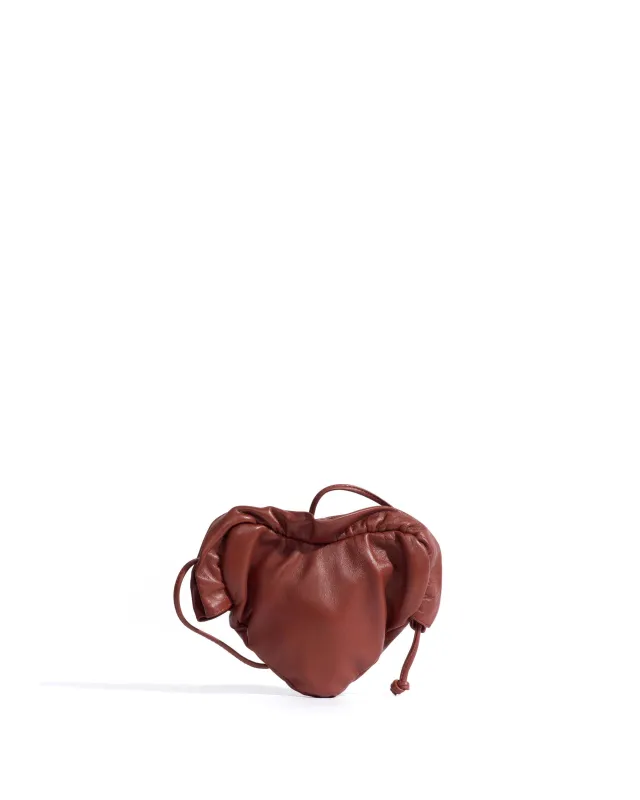 Zally petite heart bag Shiny lamb Terracotta sold by Anonymous Copenhagen
