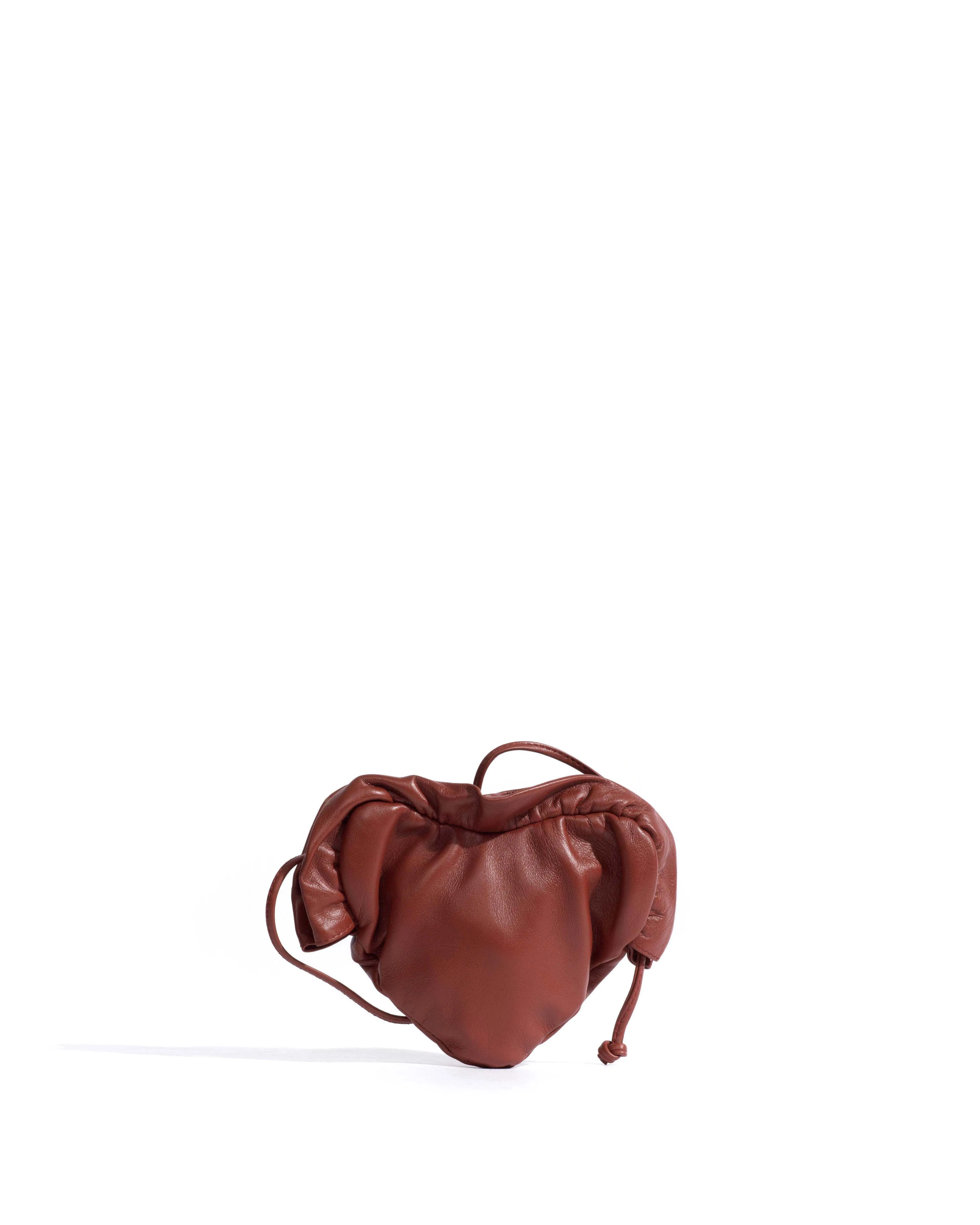 Zally petite heart bag Shiny lamb Terracotta sold by Anonymous Copenhagen