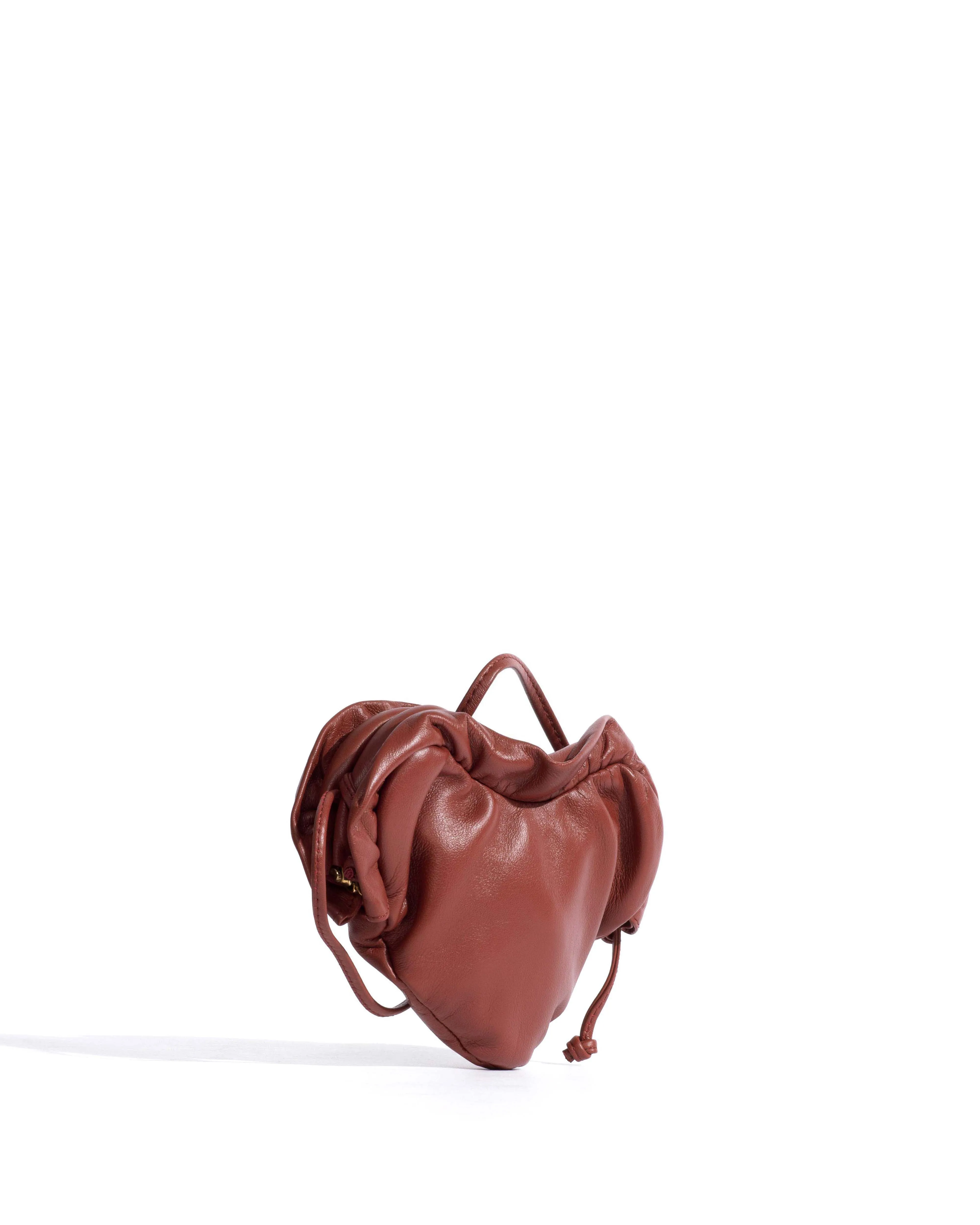 Zally petite heart bag Shiny lamb Terracotta sold by Anonymous Copenhagen product image thumbnail 2