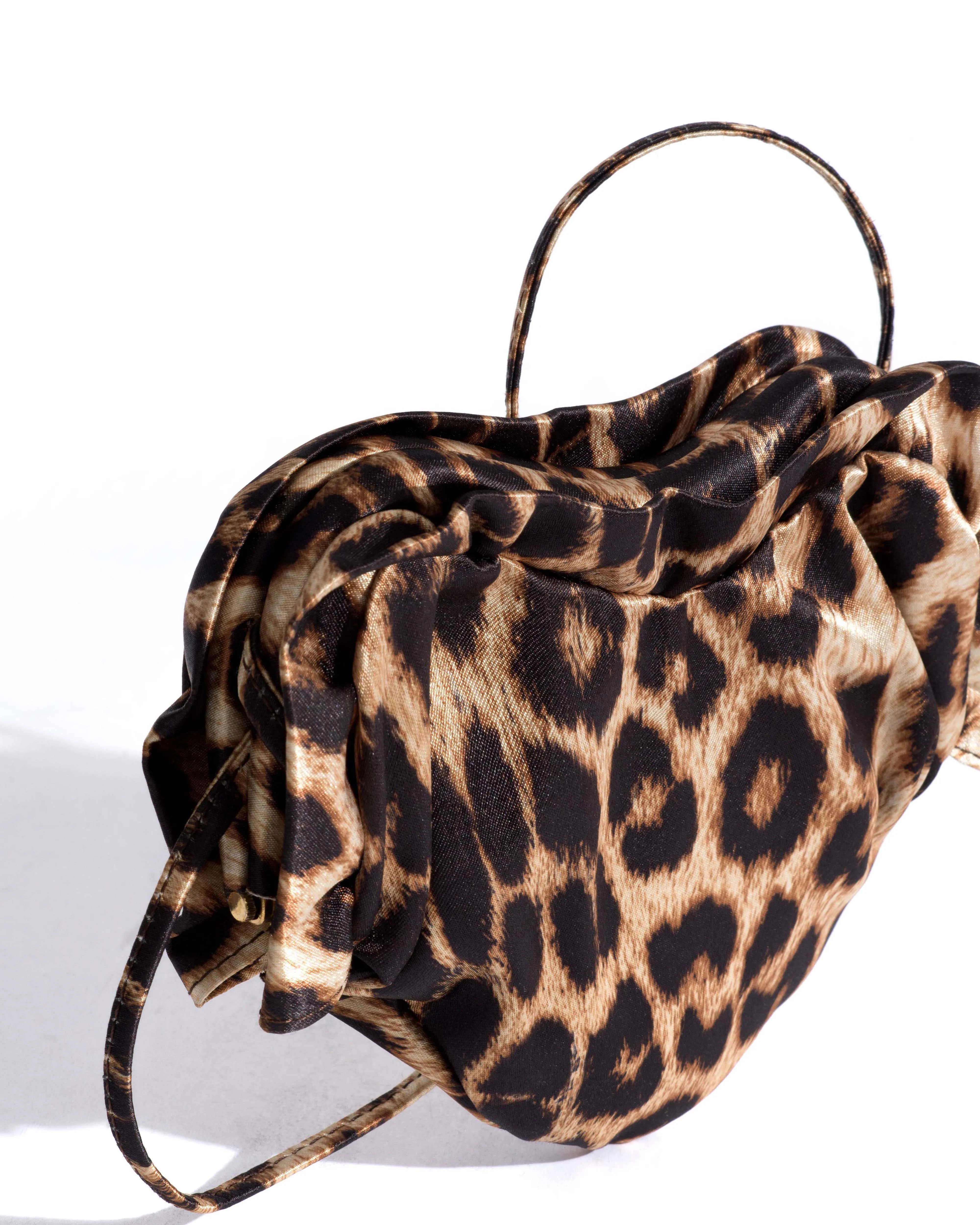 Zally petite heart bag Satin print Leopard sold by Anonymous Copenhagen product image thumbnail 3