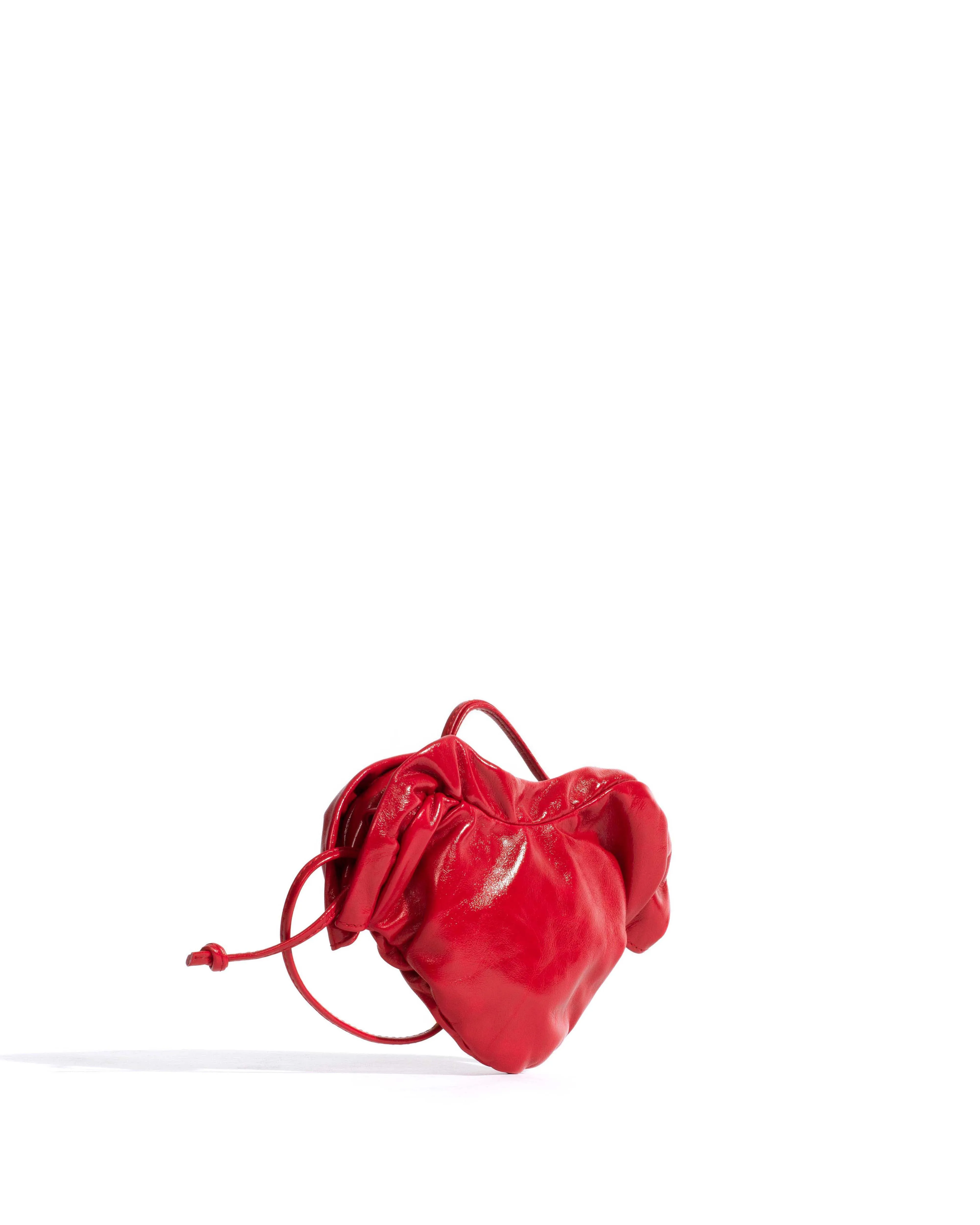 Zally petite heart bag Crinkled polished goat Scarlet sold by Anonymous Copenhagen product image thumbnail 2