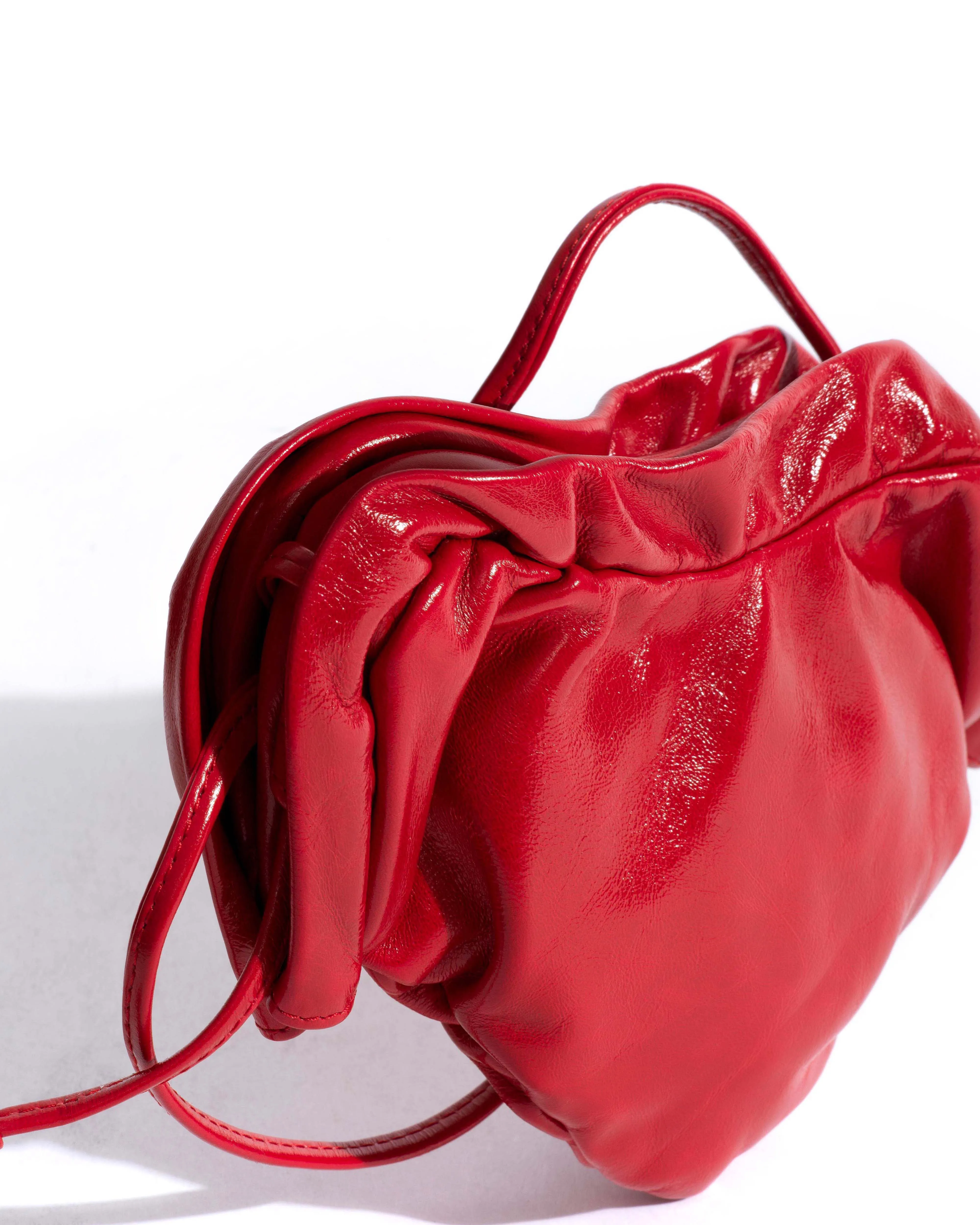 Zally petite heart bag Crinkled polished goat Scarlet sold by Anonymous Copenhagen product image thumbnail 3