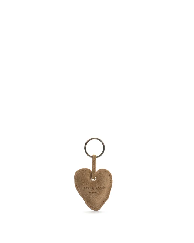 Heart keyring Calf suede Cinnamon sold by Anonymous Copenhagen