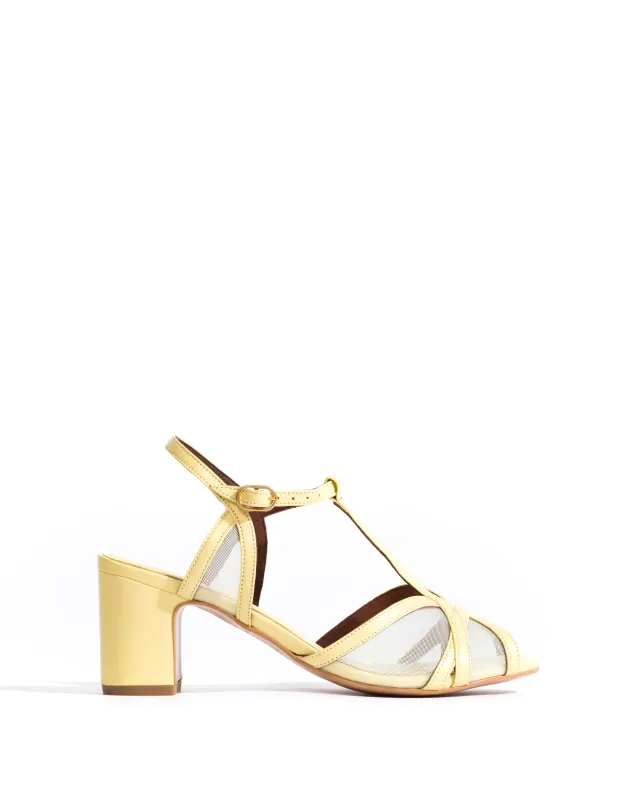 Therese 55 block mesh Shiny lamb & mesh Pineapple ice sold by Anonymous Copenhagen