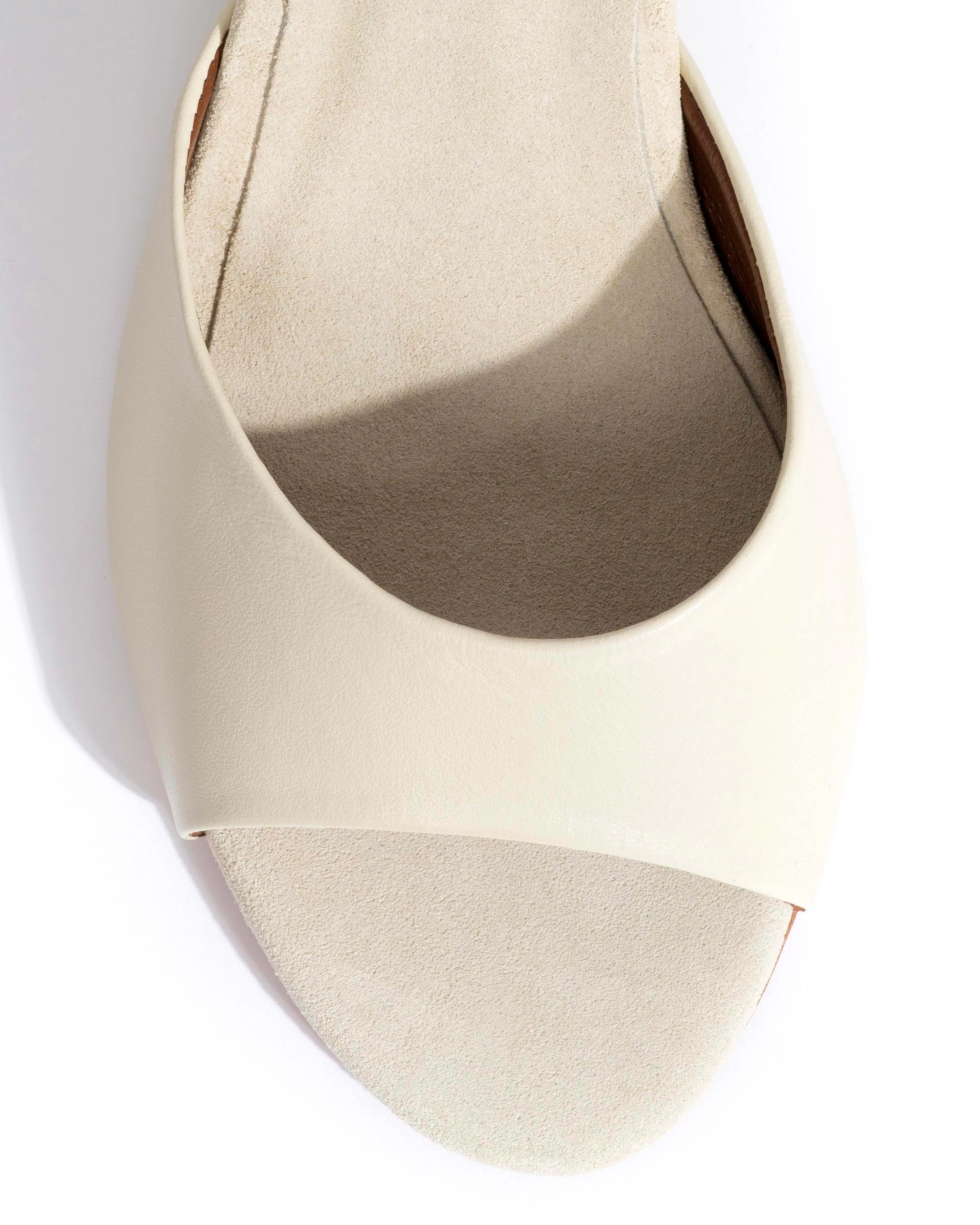 Gwen 75 wedge Shiny lamb & suede leather White sand & antique white sold by Anonymous Copenhagen product image thumbnail 5