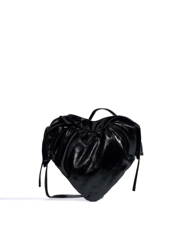 Zally classic heart bag Crinkled polished goat Black sold by Anonymous Copenhagen
