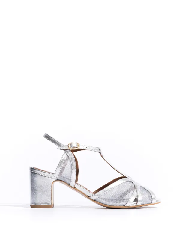 Therese 55 block mesh Metallic goat & mesh Silver sold by Anonymous Copenhagen