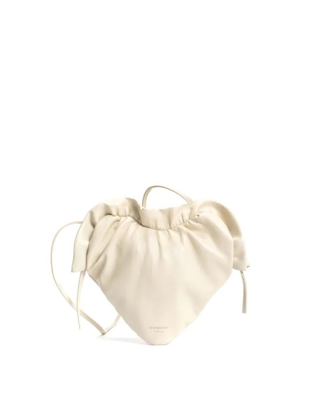 Zally classic heart bag Shiny lamb White sand sold by Anonymous Copenhagen