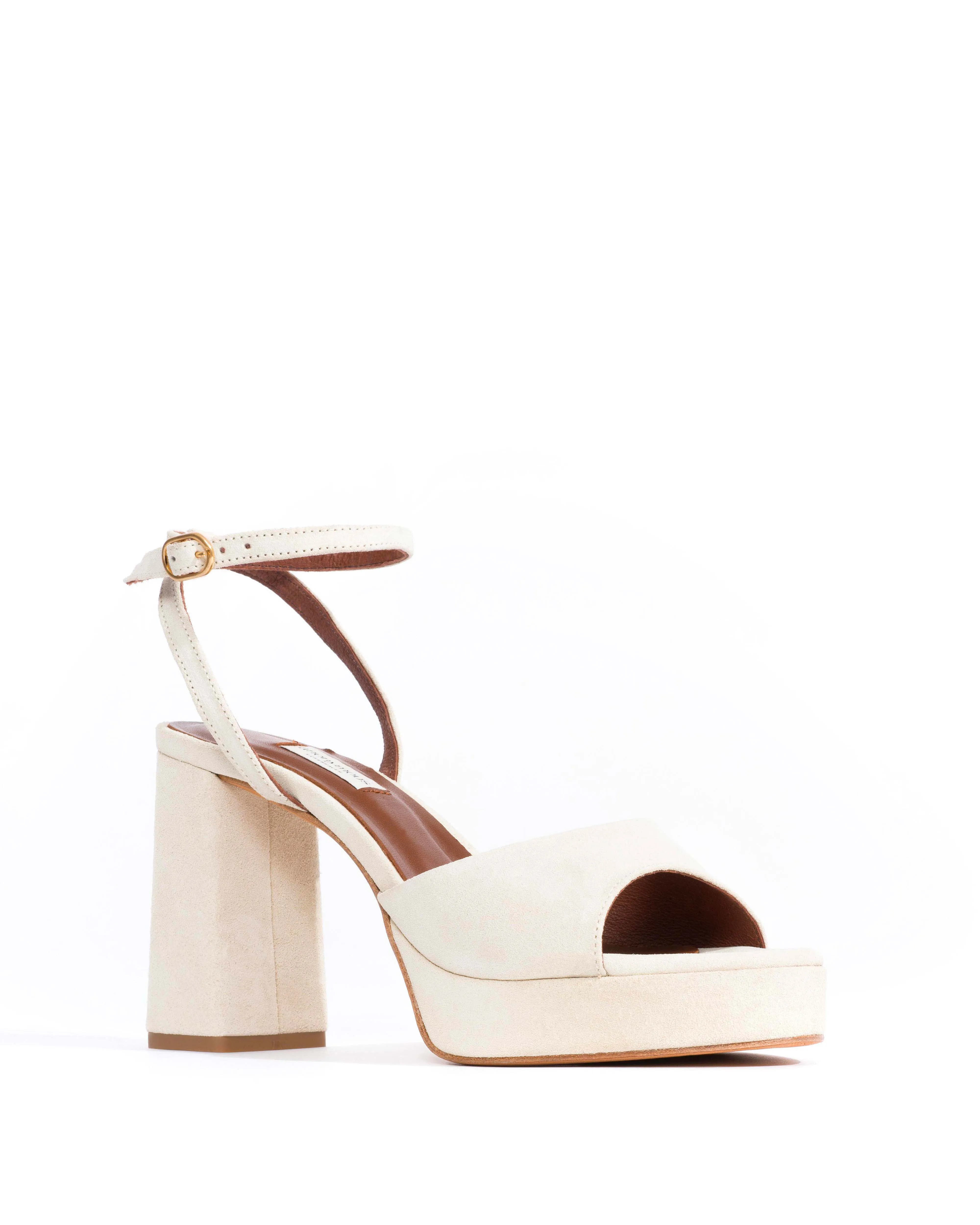 Jolie 85 platform Calf suede Antique white sold by Anonymous Copenhagen product image thumbnail 2