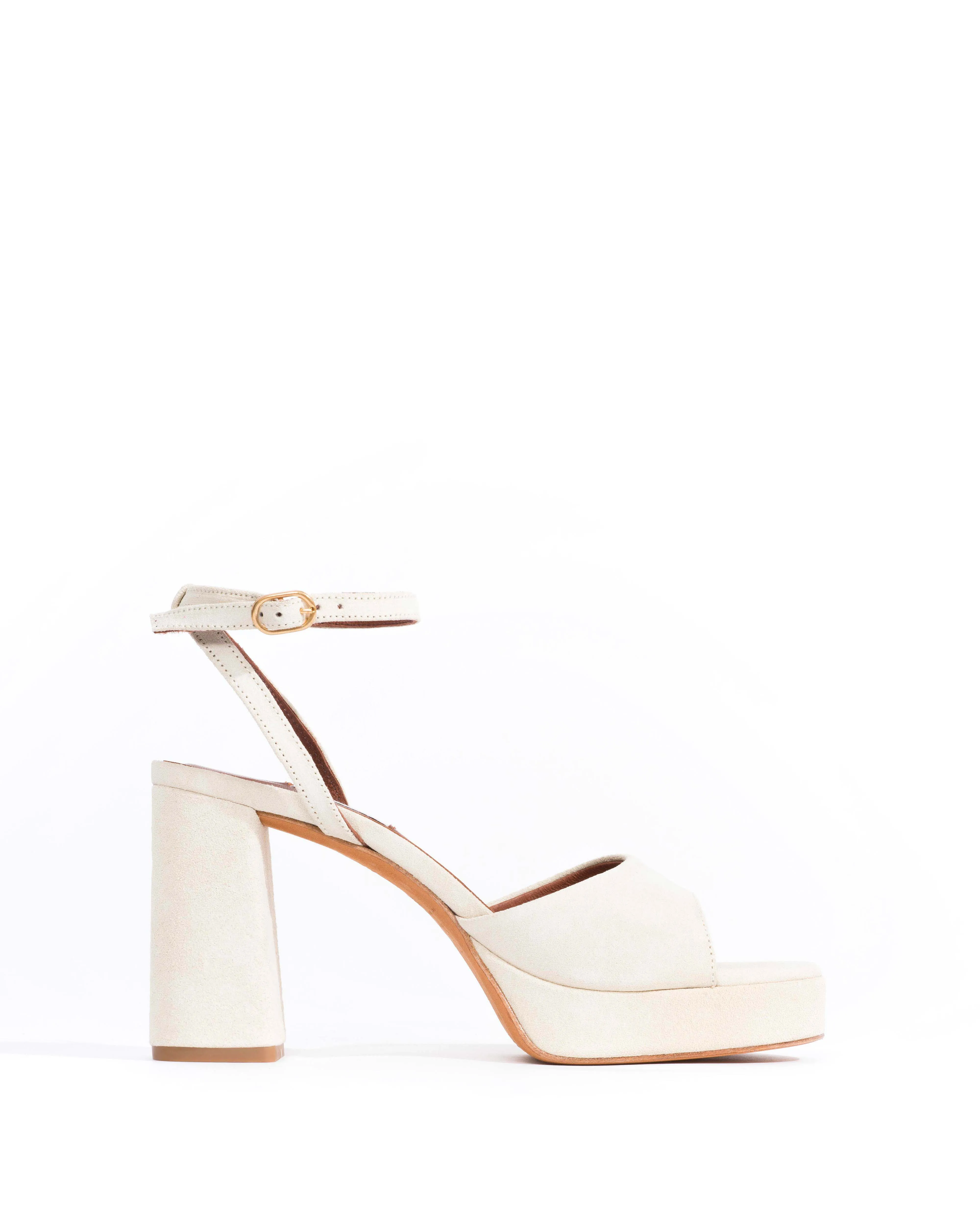 Jolie 85 platform Calf suede Antique white sold by Anonymous Copenhagen