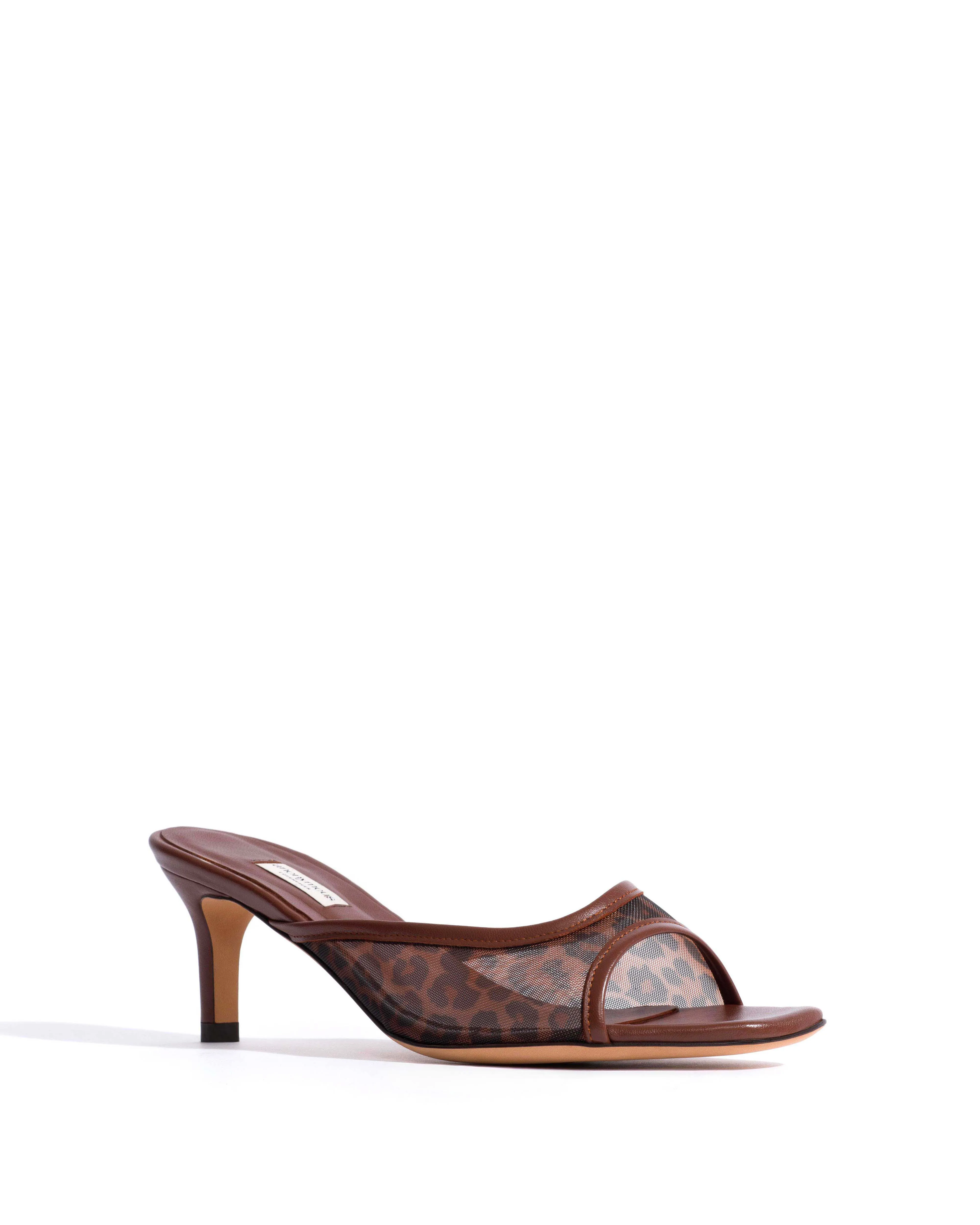 Mazy 55 mesh Shiny lamb & mesh Chocolate & leopard sold by Anonymous Copenhagen product image thumbnail 2