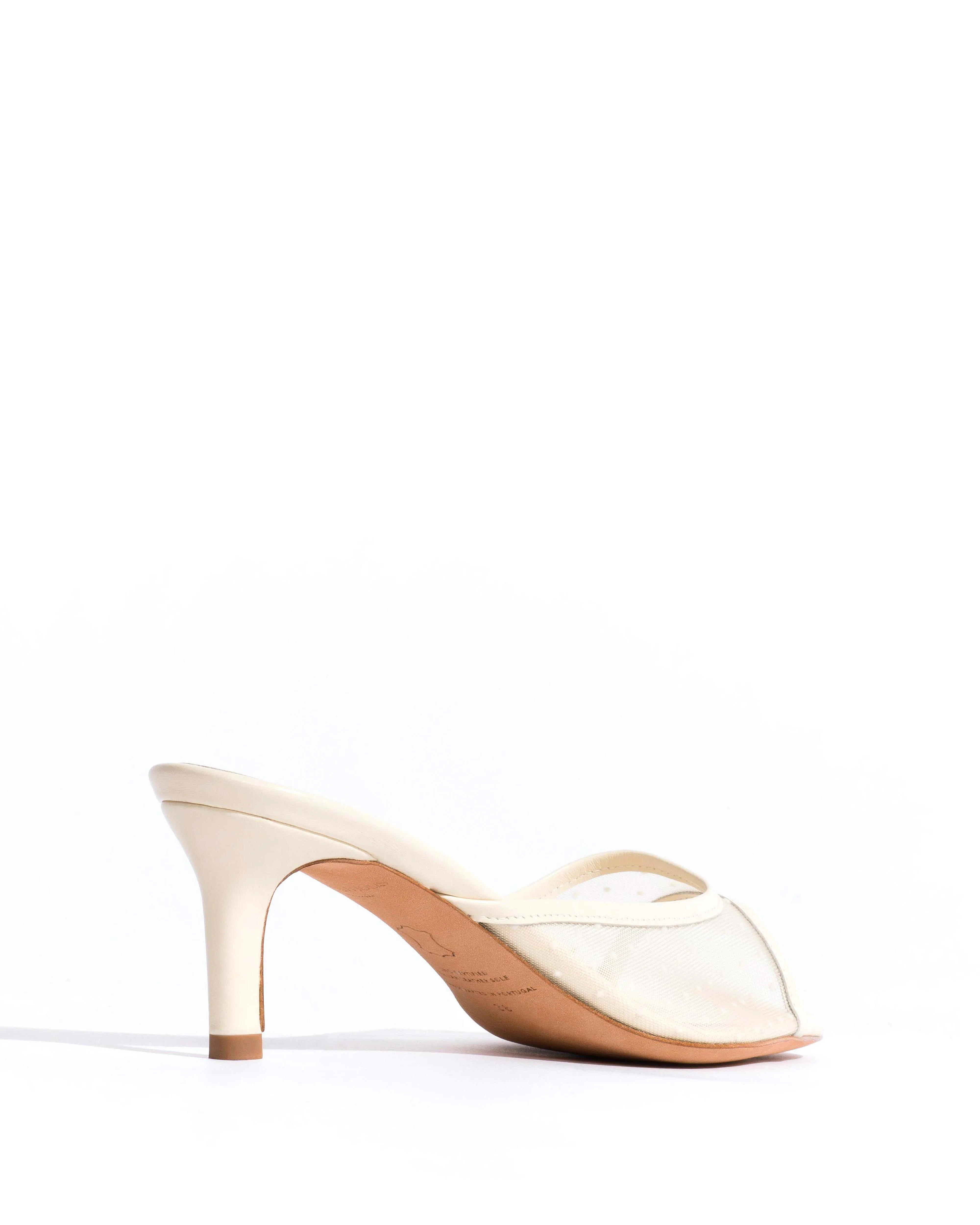 Mazy 55 mesh Shiny lamb & dot velvet mesh White sand sold by Anonymous Copenhagen product image thumbnail 3