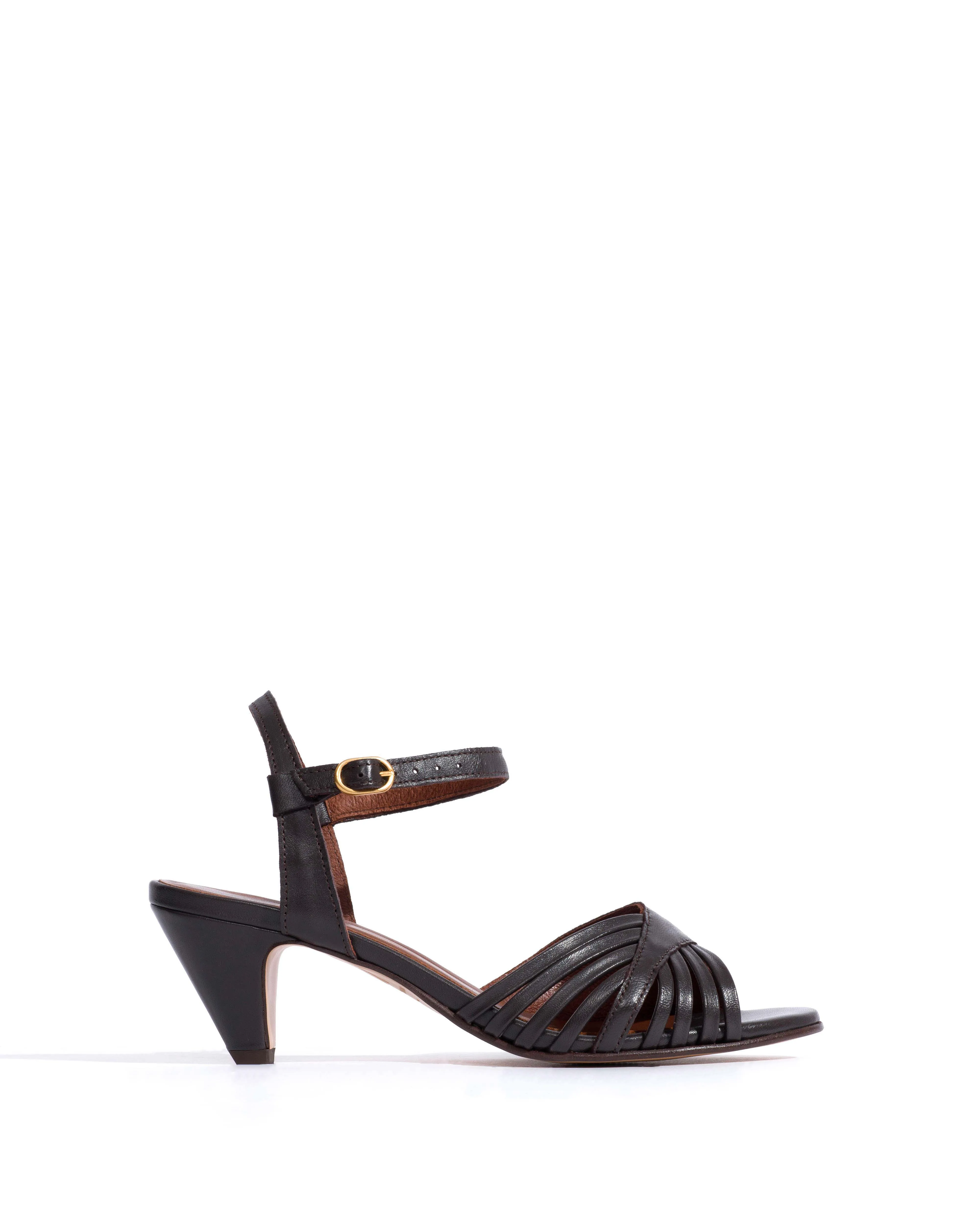 Hermine 50 stiletto Shiny lamb Espresso brown sold by Anonymous Copenhagen