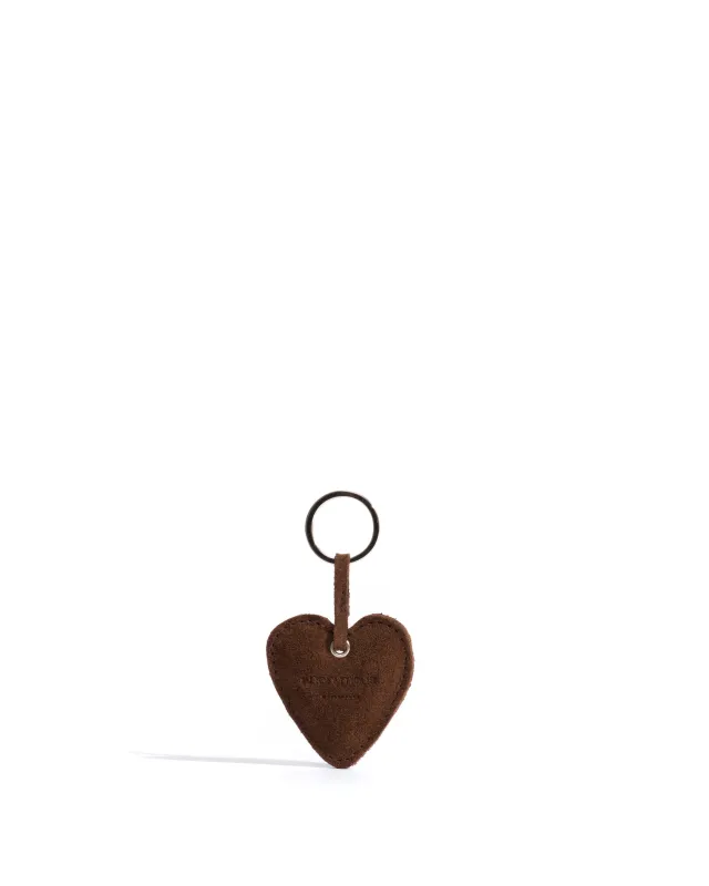 Heart keyring Calf suede Chocolate made by Anonymous Copenhagen