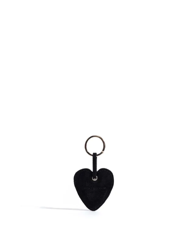 Heart keyring Calf suede Black sold by Anonymous Copenhagen