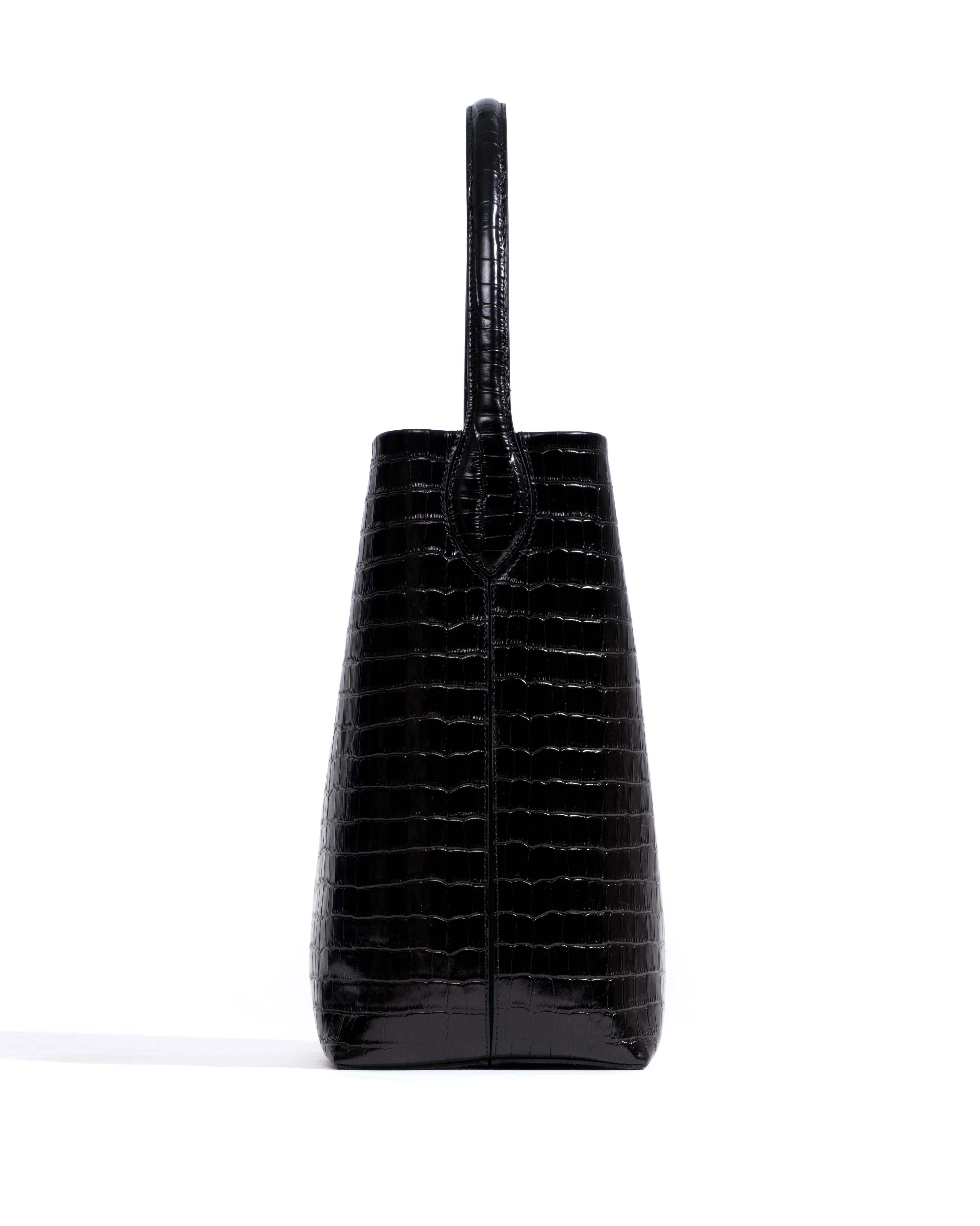 Versa everyday bag Polished croco calf Black sold by Anonymous Copenhagen product image thumbnail 3
