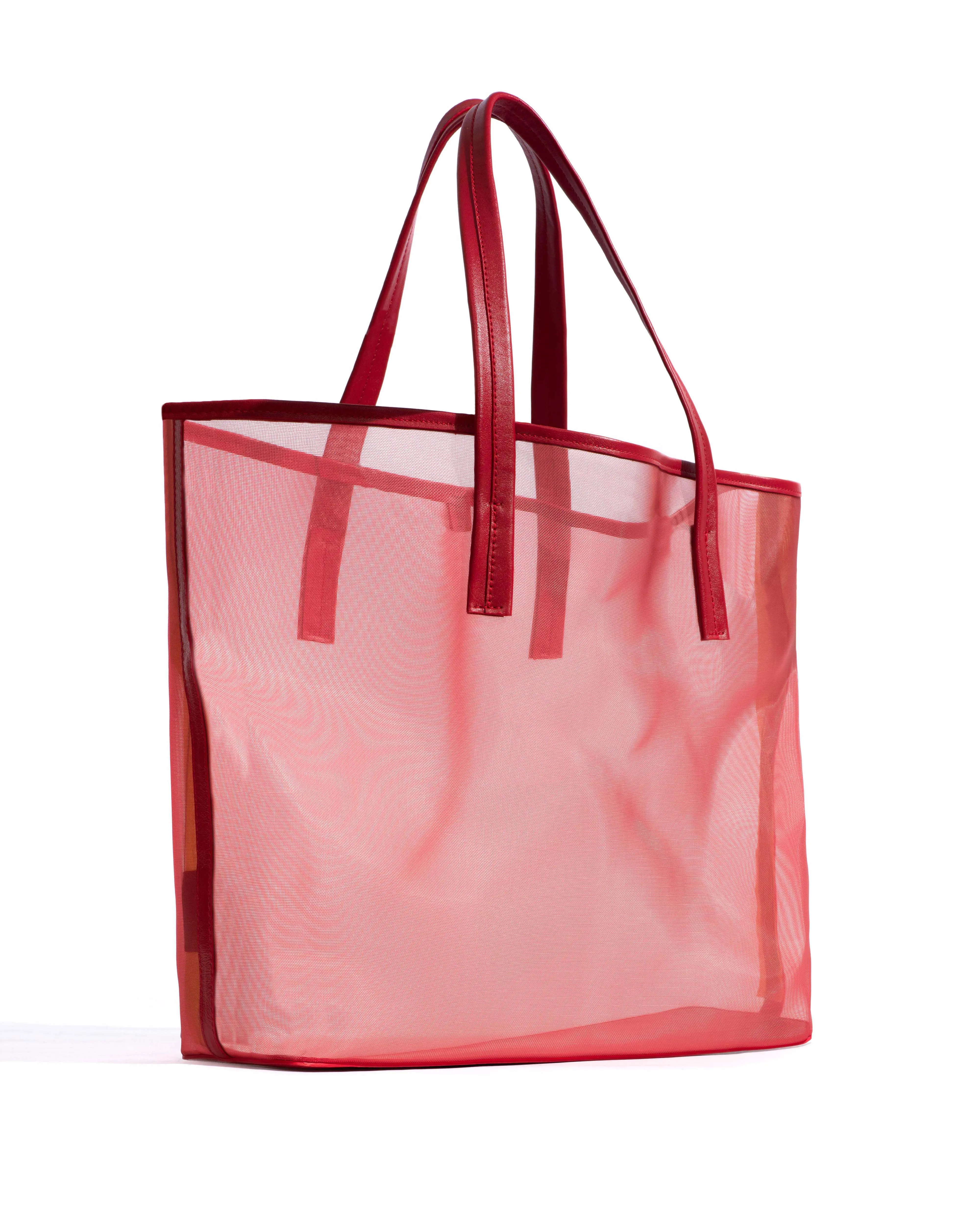 Ruba shopper mesh Shiny lamb & mesh Ruby red sold by Anonymous Copenhagen product image thumbnail 2