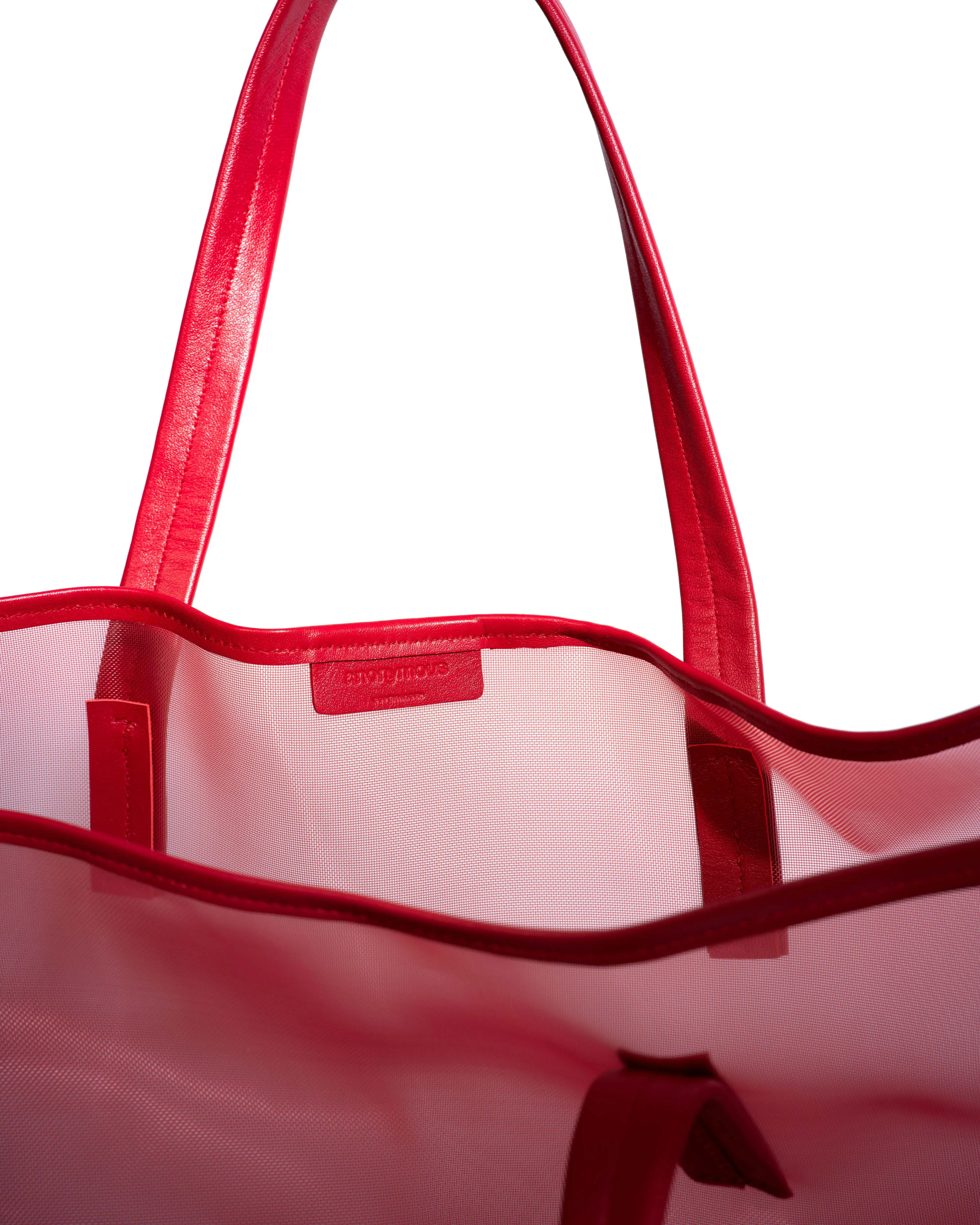 Ruba shopper mesh Shiny lamb & mesh Ruby red sold by Anonymous Copenhagen product image thumbnail 4