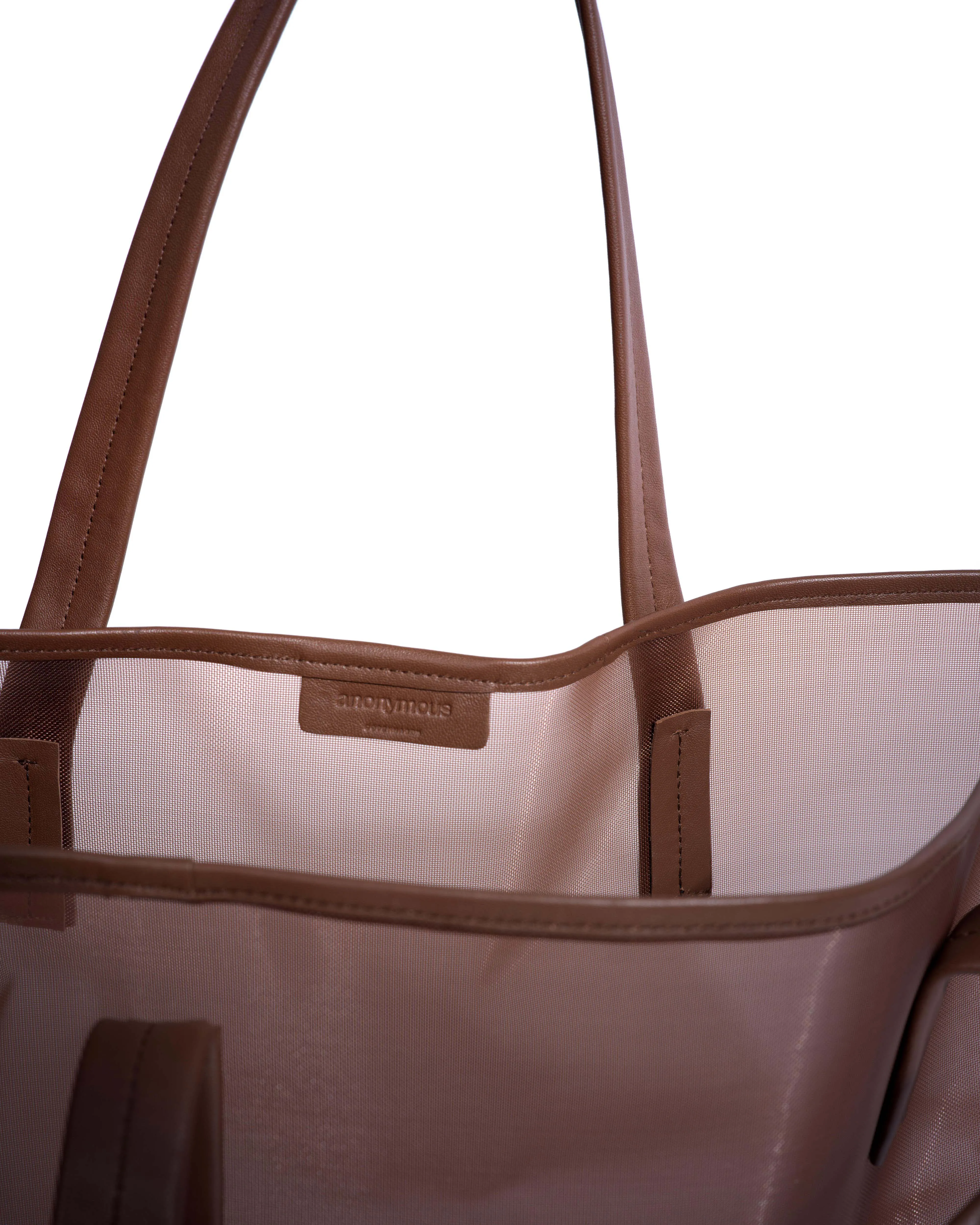 Ruba shopper mesh Shiny lamb & mesh Chocolate sold by Anonymous Copenhagen product image thumbnail 4