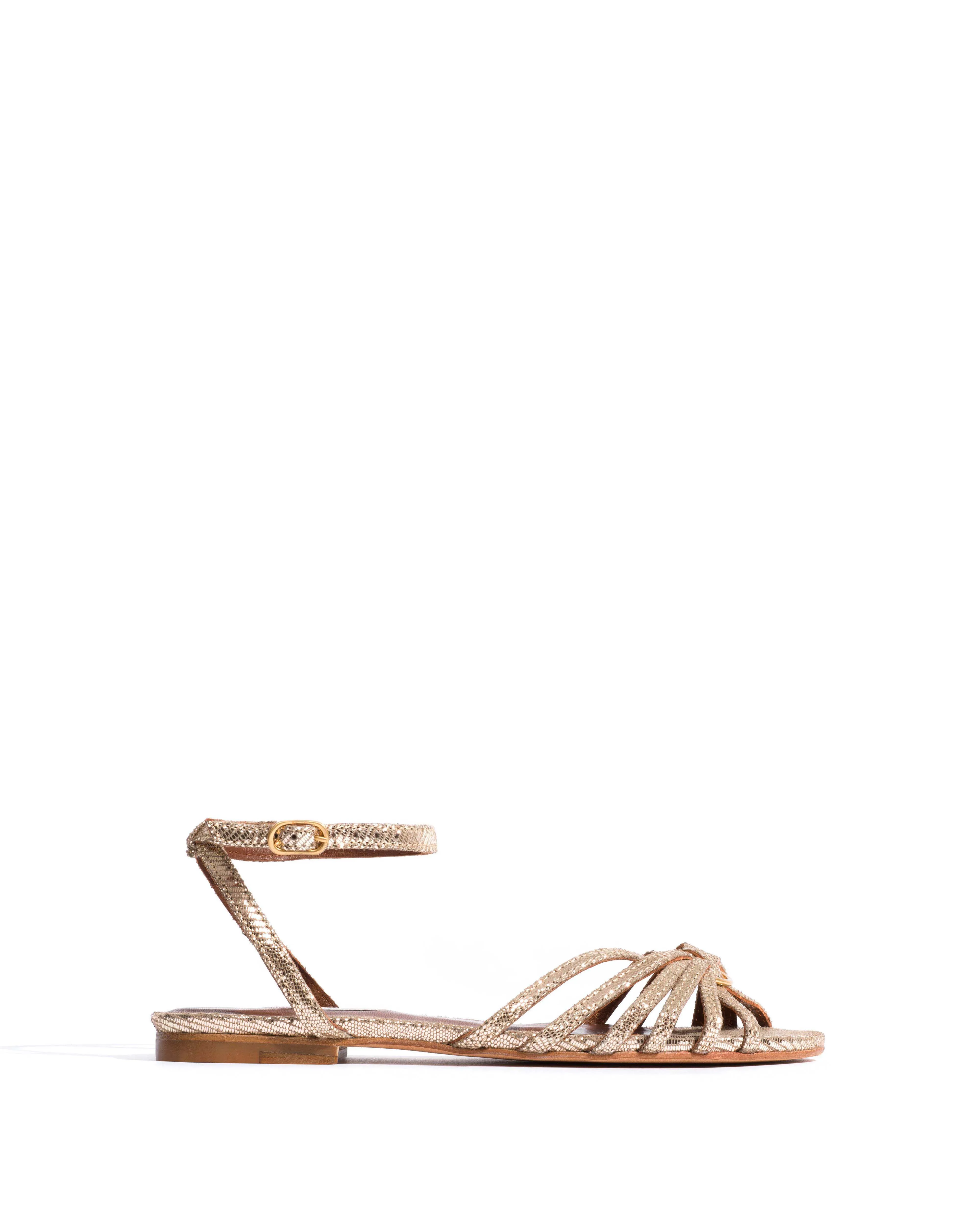 Lopes 10 Lizard metallic goat Vintage champagne sold by Anonymous Copenhagen