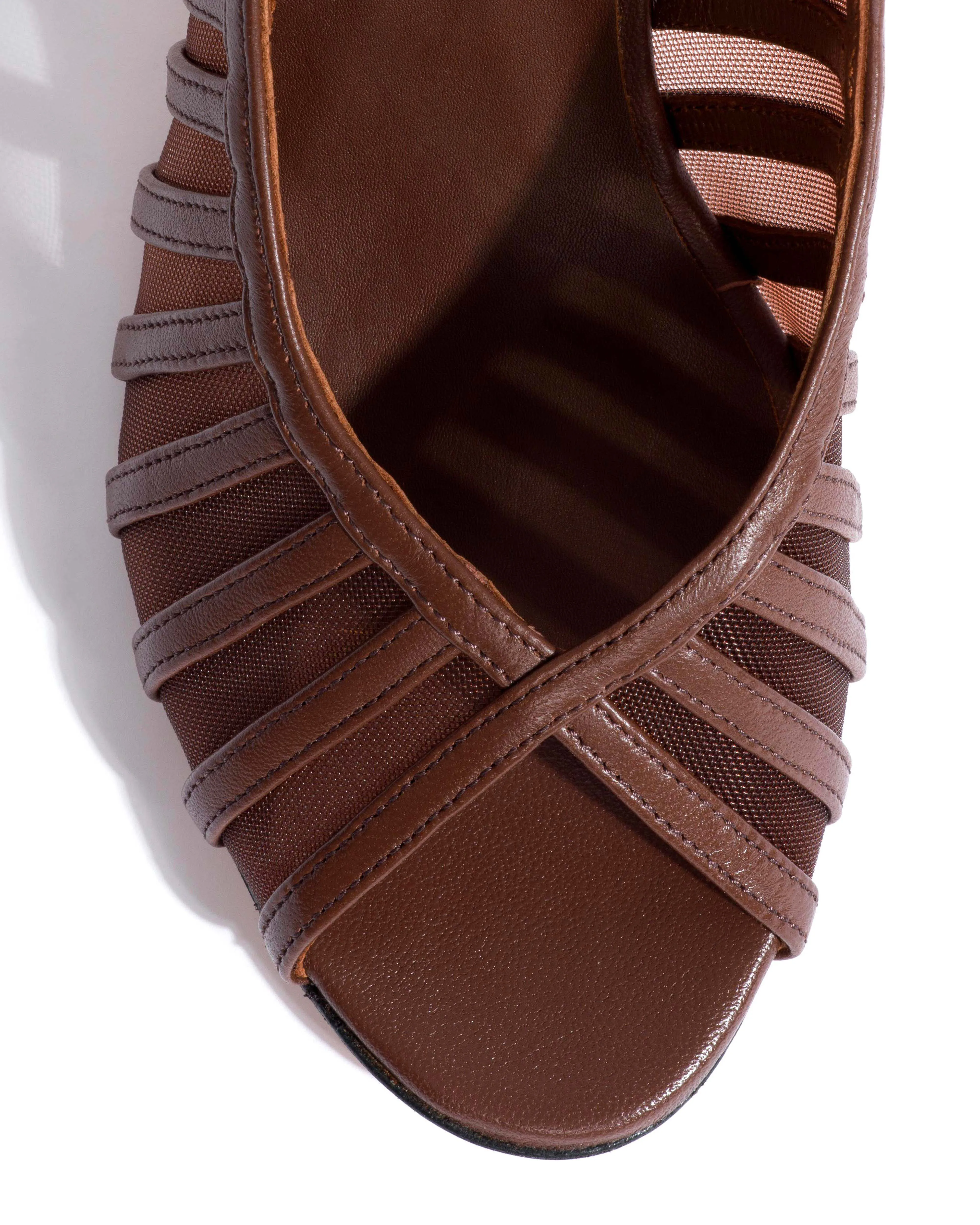 Carminho 75 mesh Shiny lamb & mesh Chocolate sold by Anonymous Copenhagen product image thumbnail 5